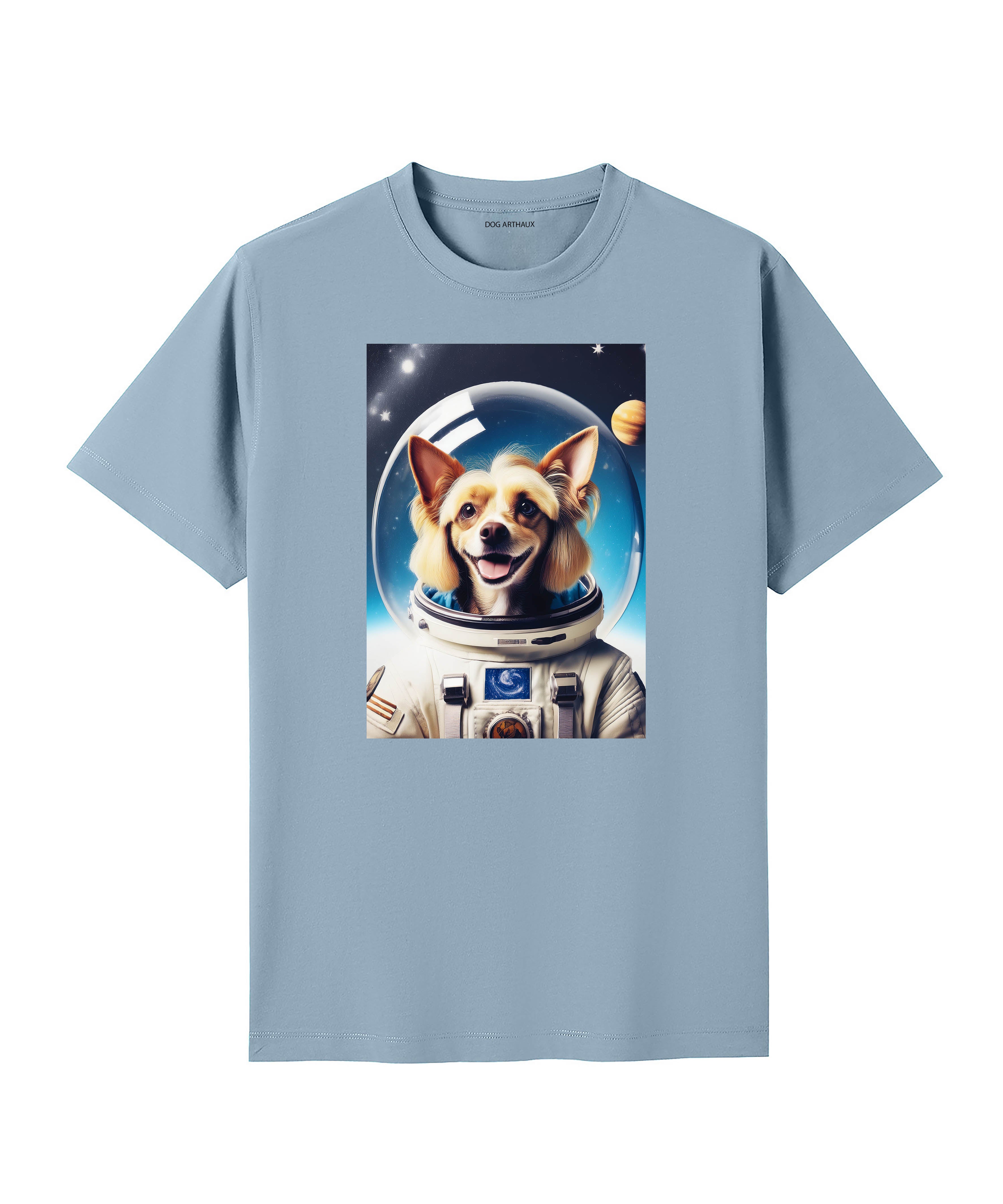 Chinese Crested Astronaut Dog T-shirt - Blue