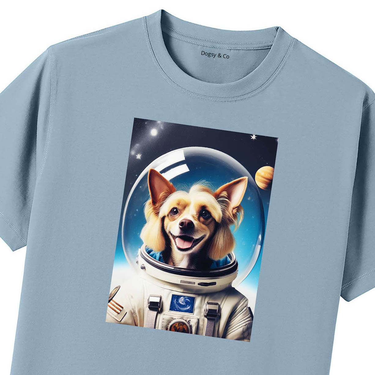 Blue T-Shirt Close Up