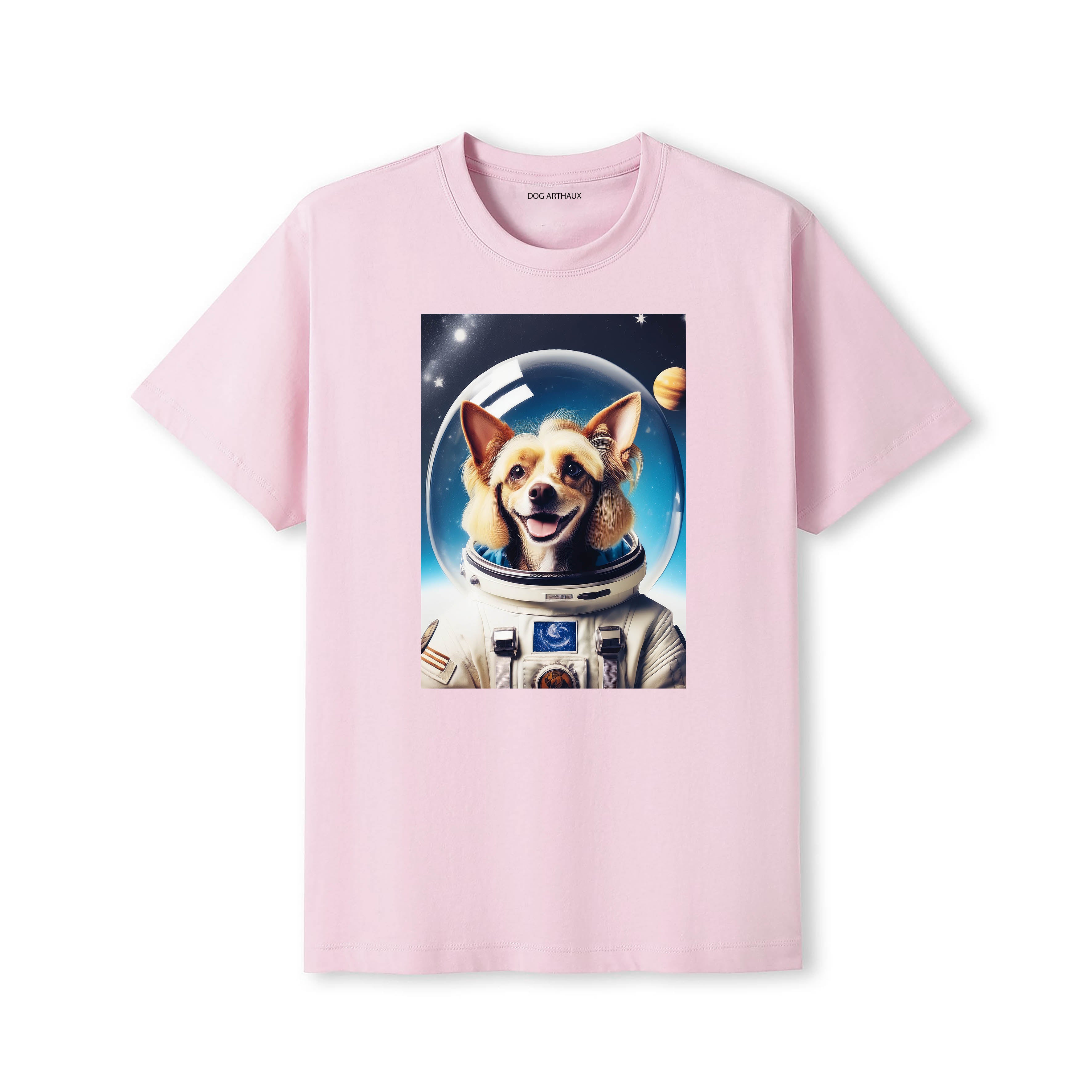 Chinese Crested Astronaut Dog T-shirt - Pink