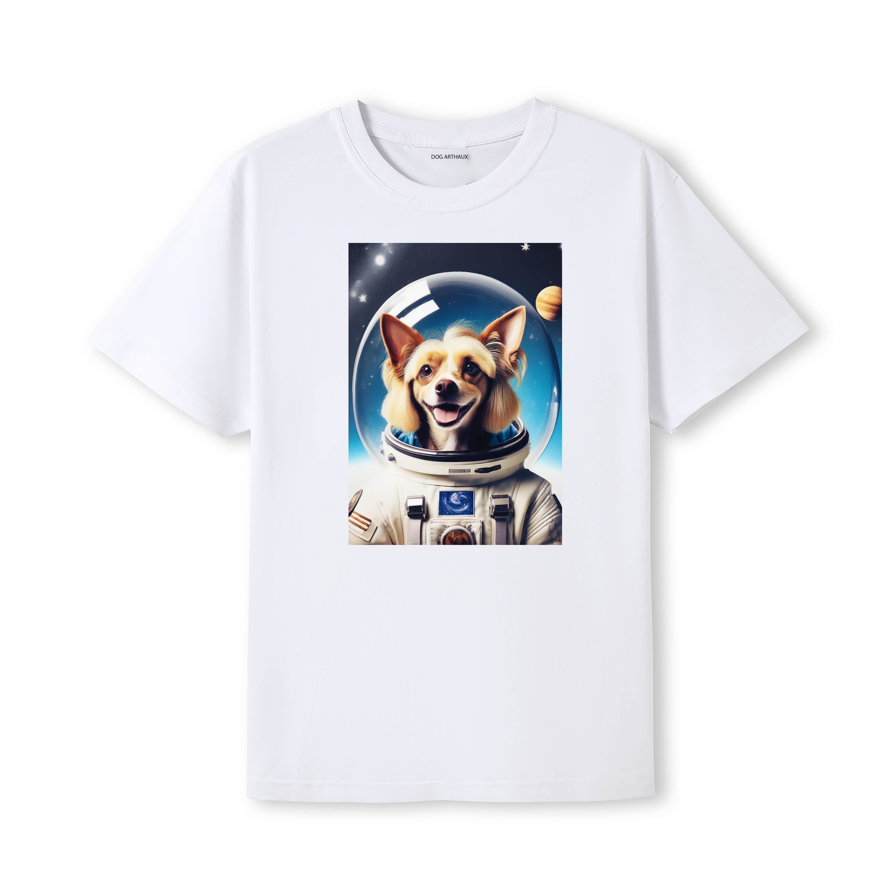 Chinese Crested Astronaut Dog T-shirt - White