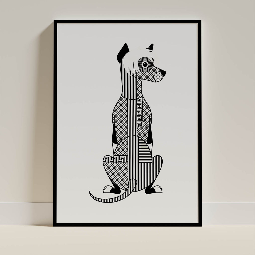 Chinese Crested Geometric Line Art mockup