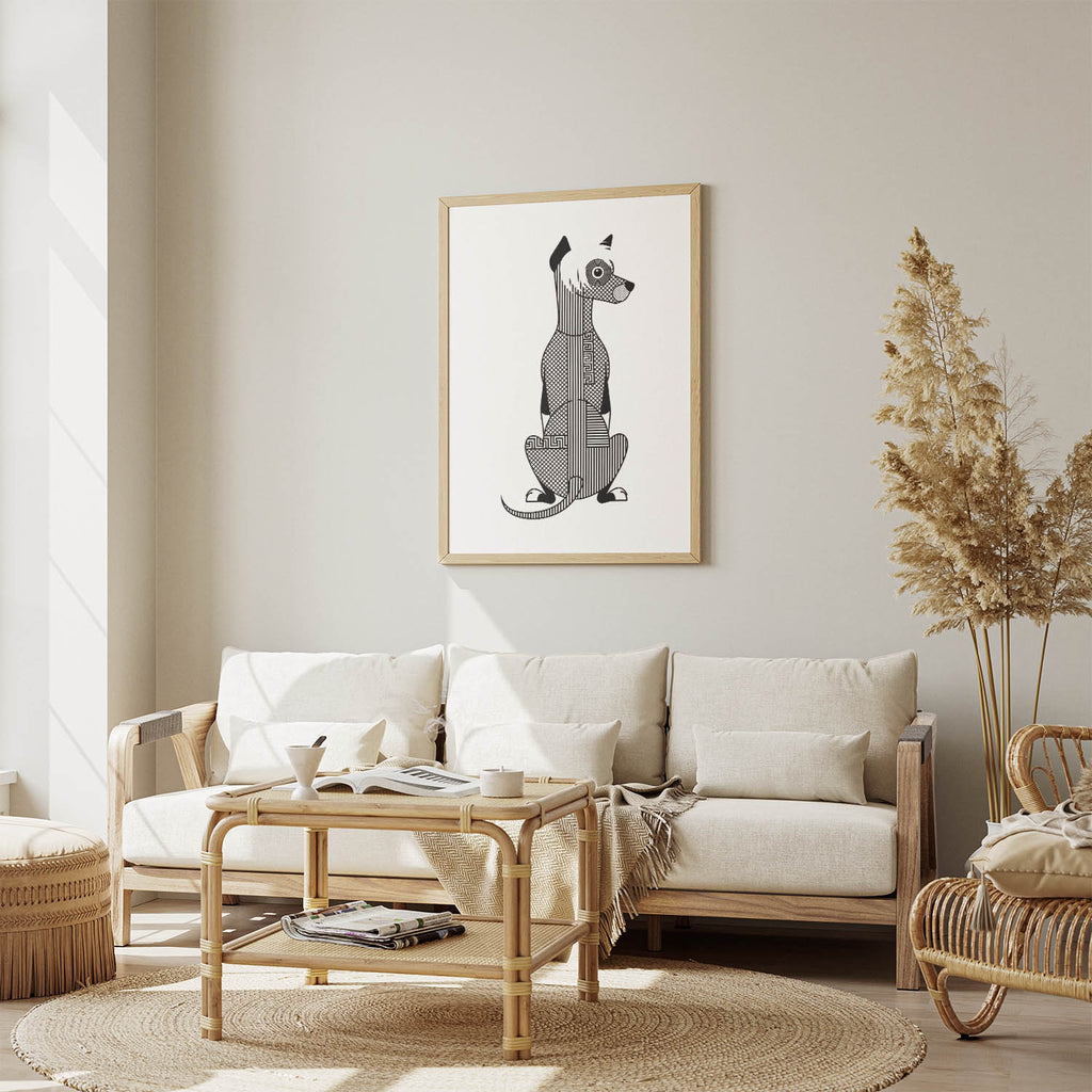 Chinese Crested Geometric Line Art mockup