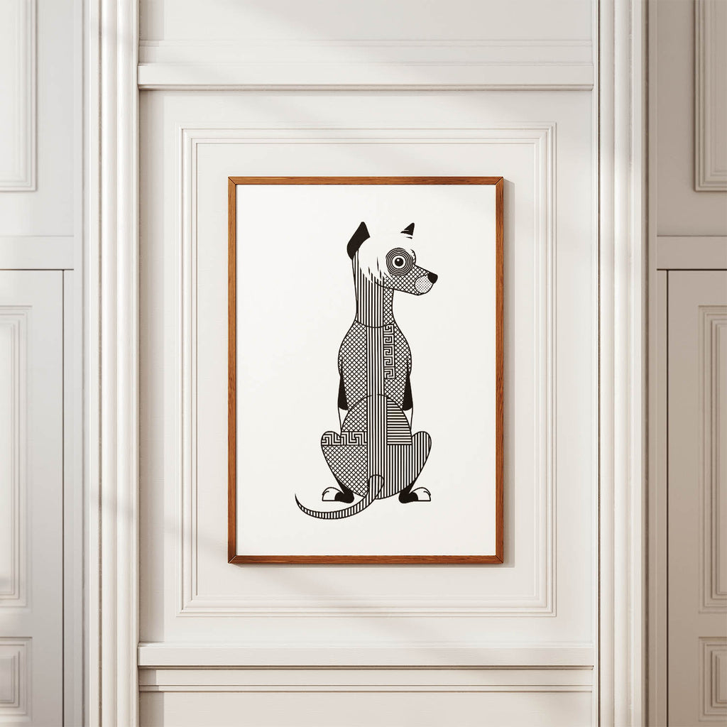 Chinese Crested Geometric Line Art mockup