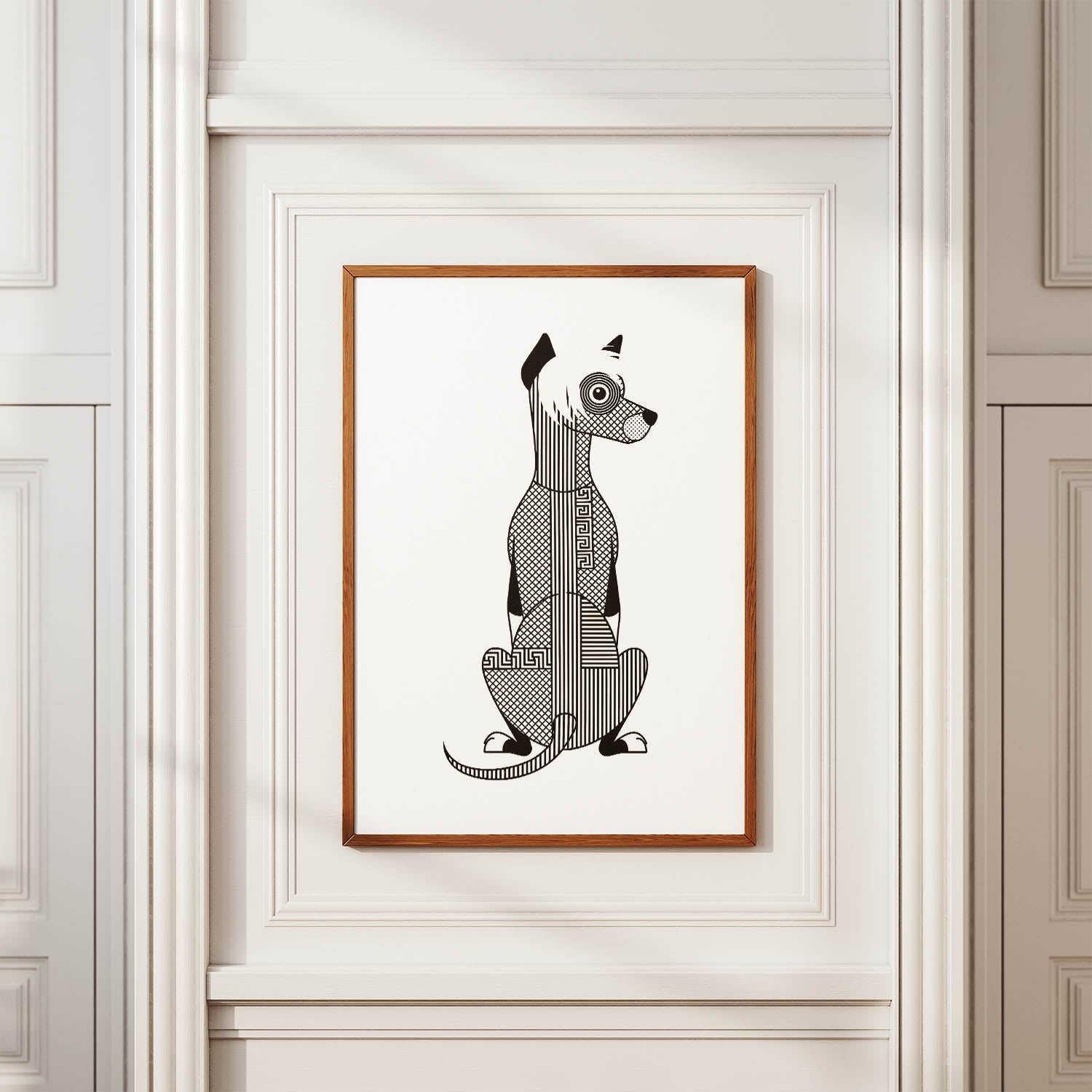 Chinese Crested Geometric Line Art mockup