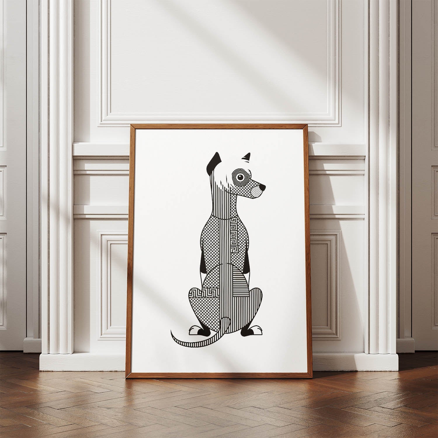 Chinese Crested Geometric Line Art mockup