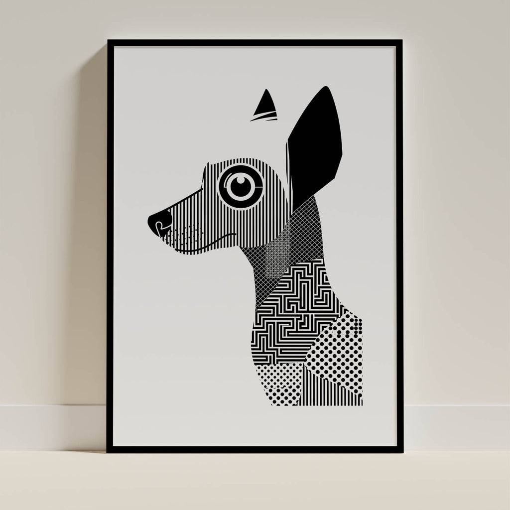 Chinese Crested Geometric Line Art mockup