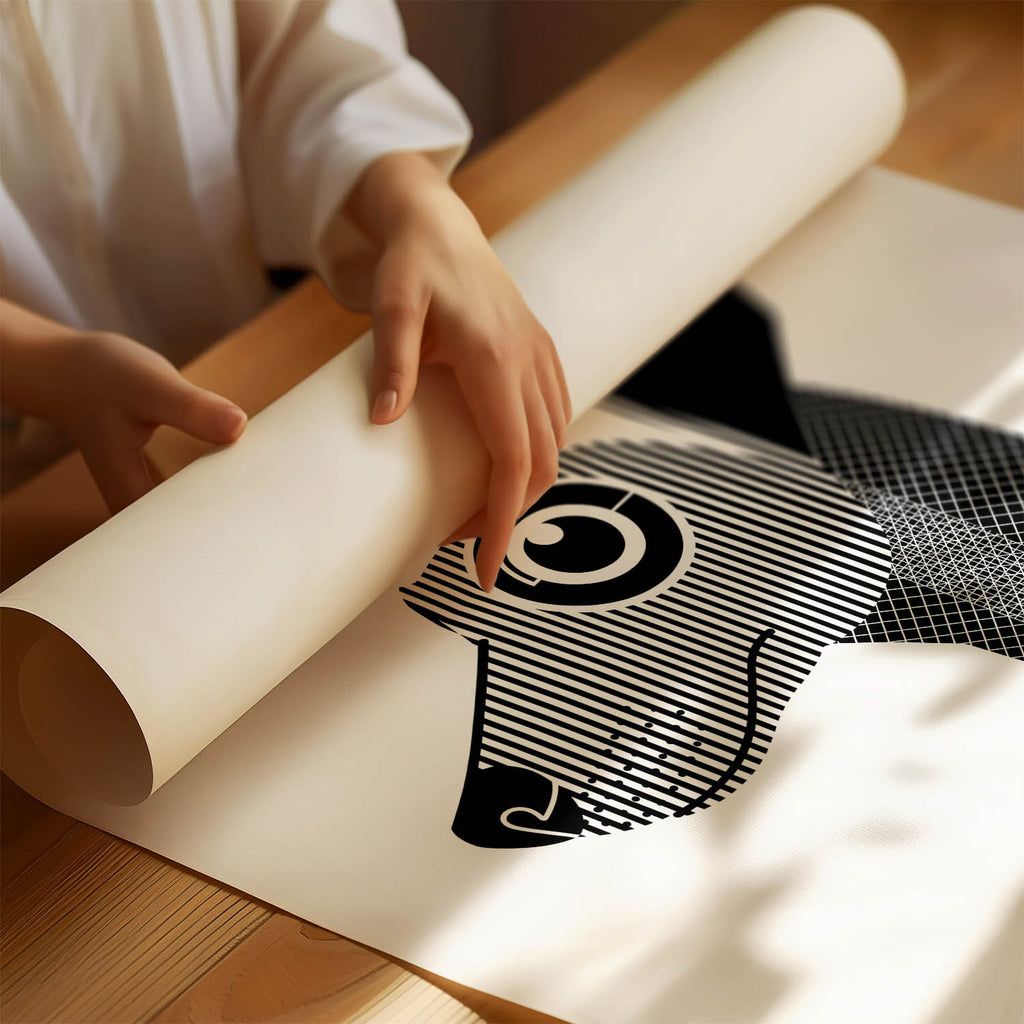 Chinese Crested Geometric Line Art mockup