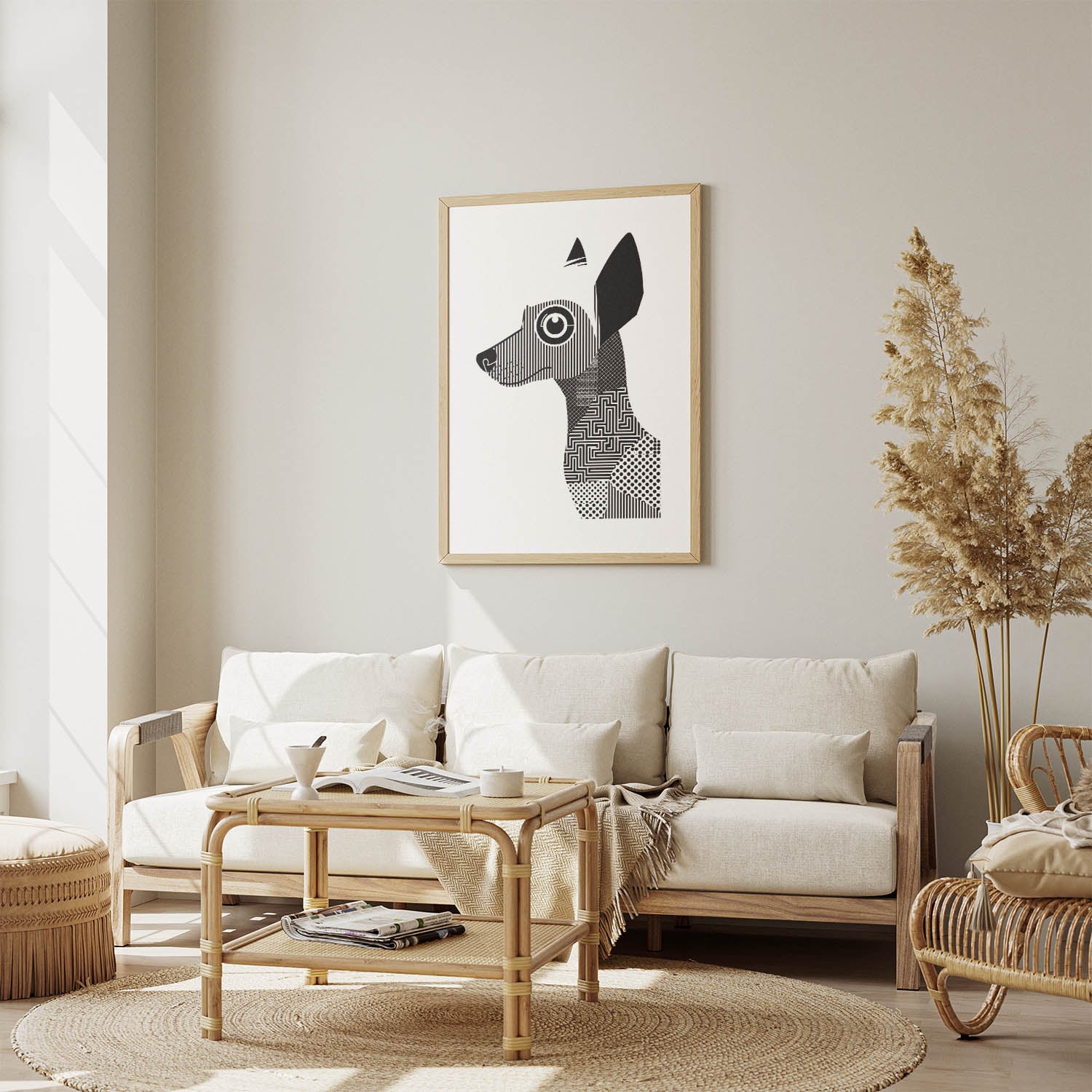 Chinese Crested Geometric Line Art mockup