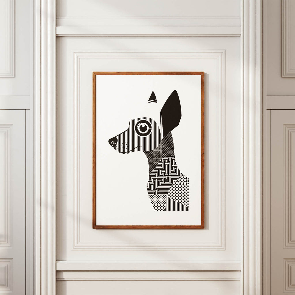 Chinese Crested Geometric Line Art mockup