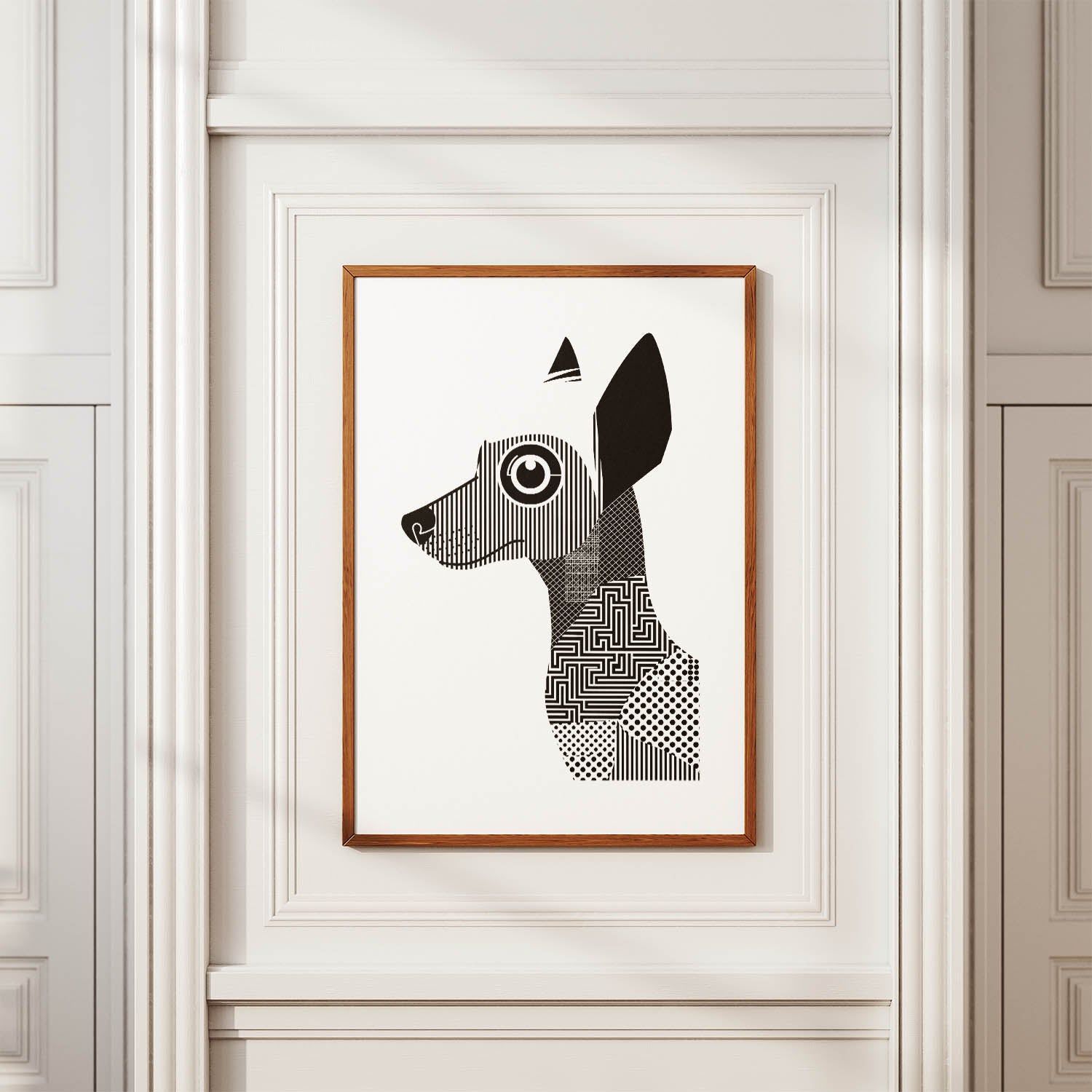 Chinese Crested Geometric Line Art mockup
