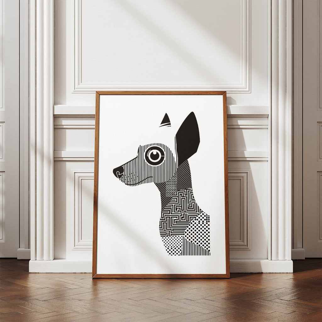 Chinese Crested Geometric Line Art mockup