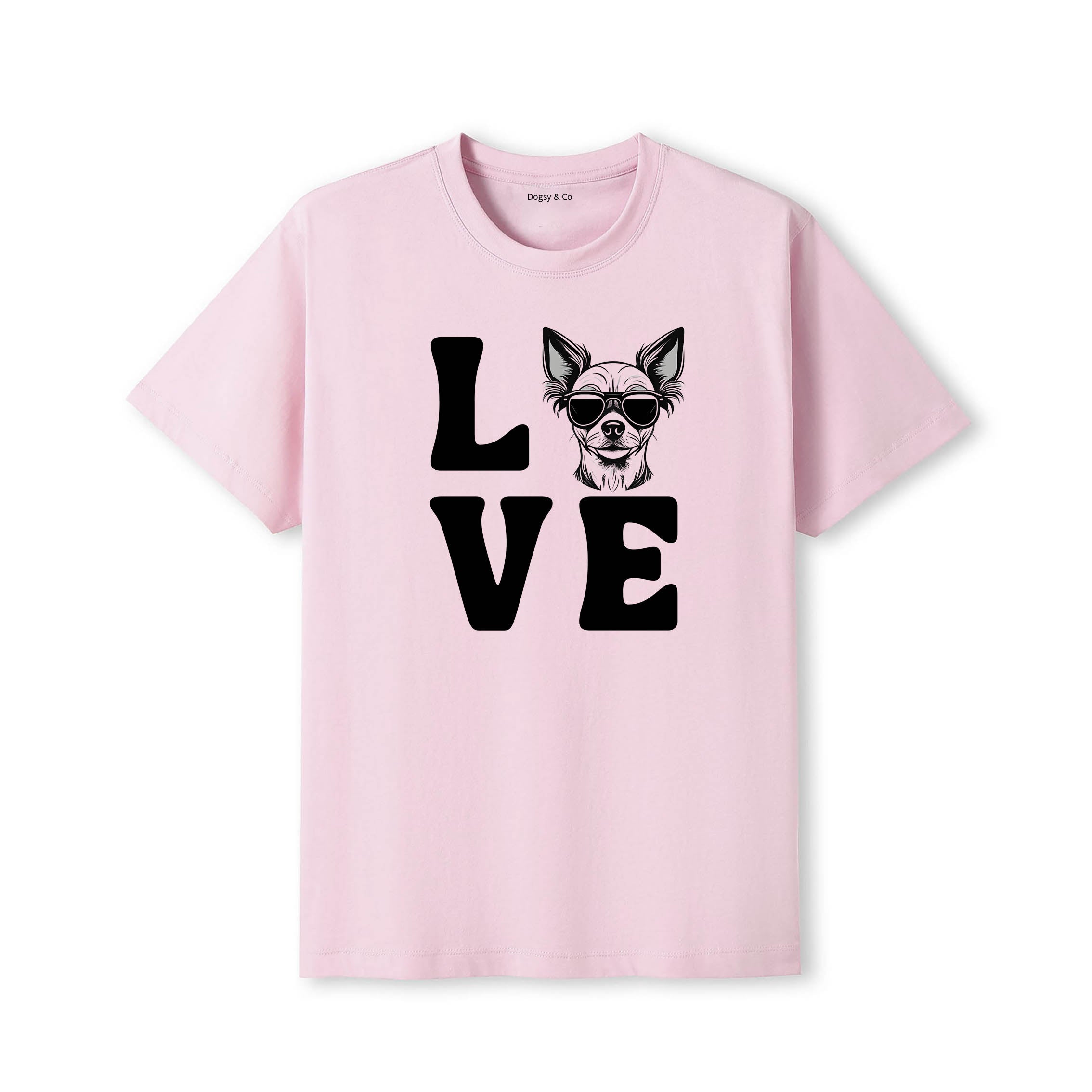 Chinese Crested LOVE DOGS Tshirt - Pink