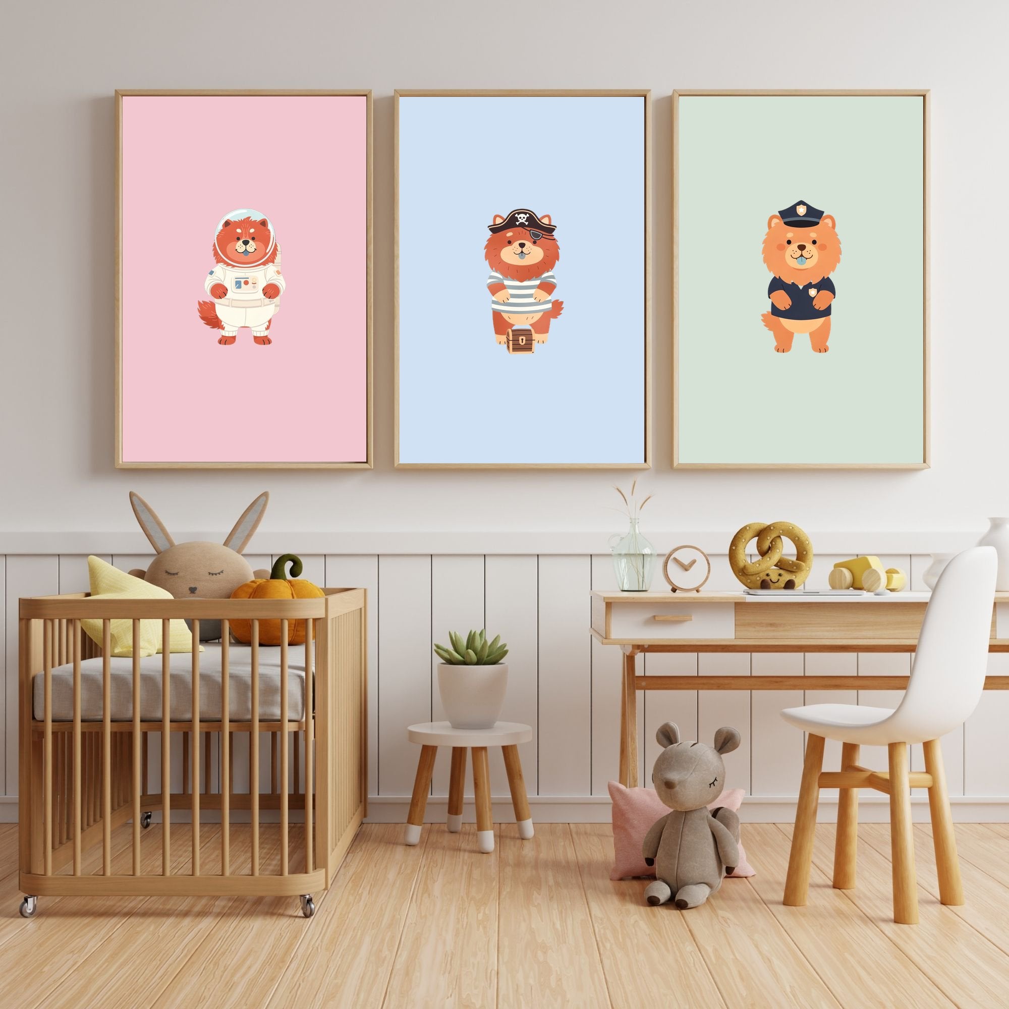 Chow Chow Kids Nursery Wall Art Print Bundle — 22 Dog Costume Designs, 5 Colours, 6 Print Sizes | Digital Download