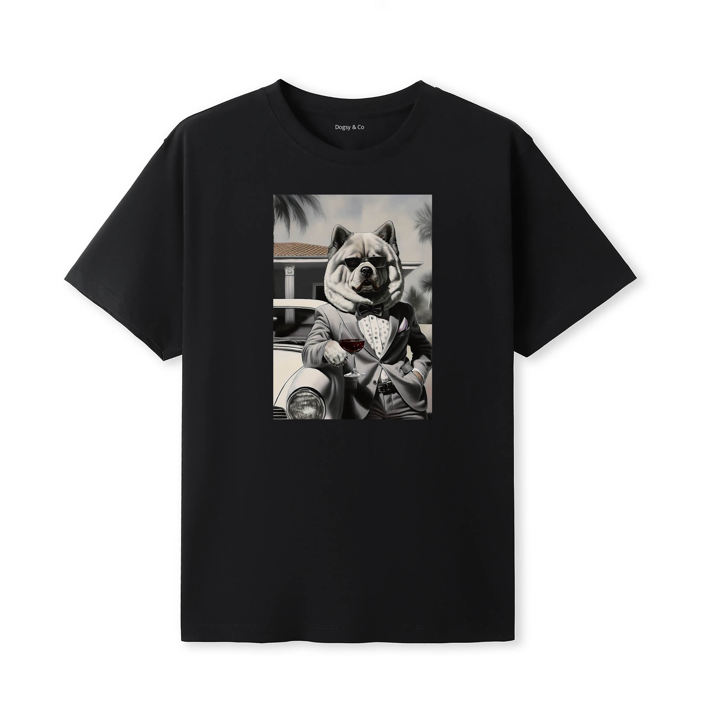 Chow Chow distinguished gentleman dog t-shirt - black