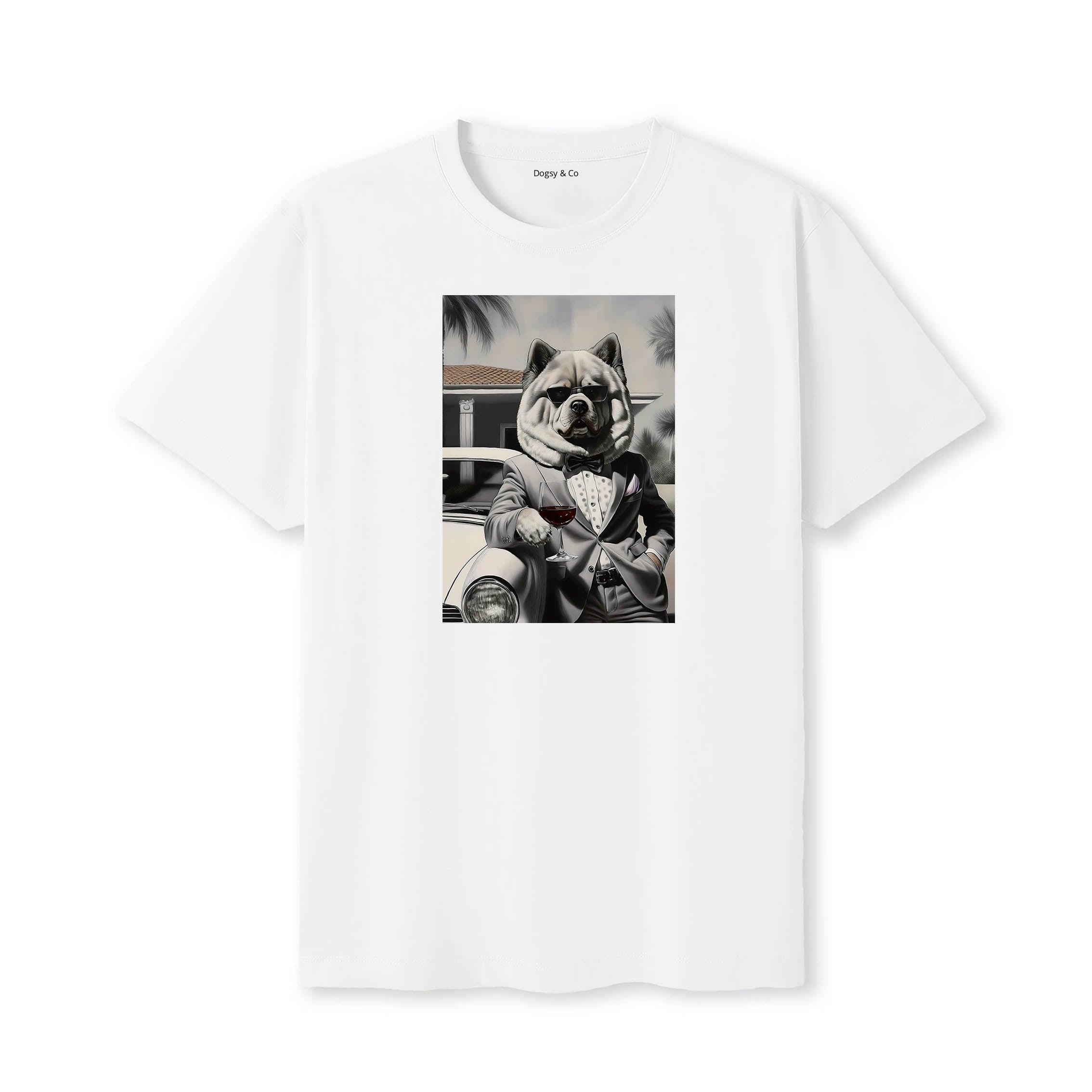 Chow Chow distinguished gentleman dog t-shirt - white