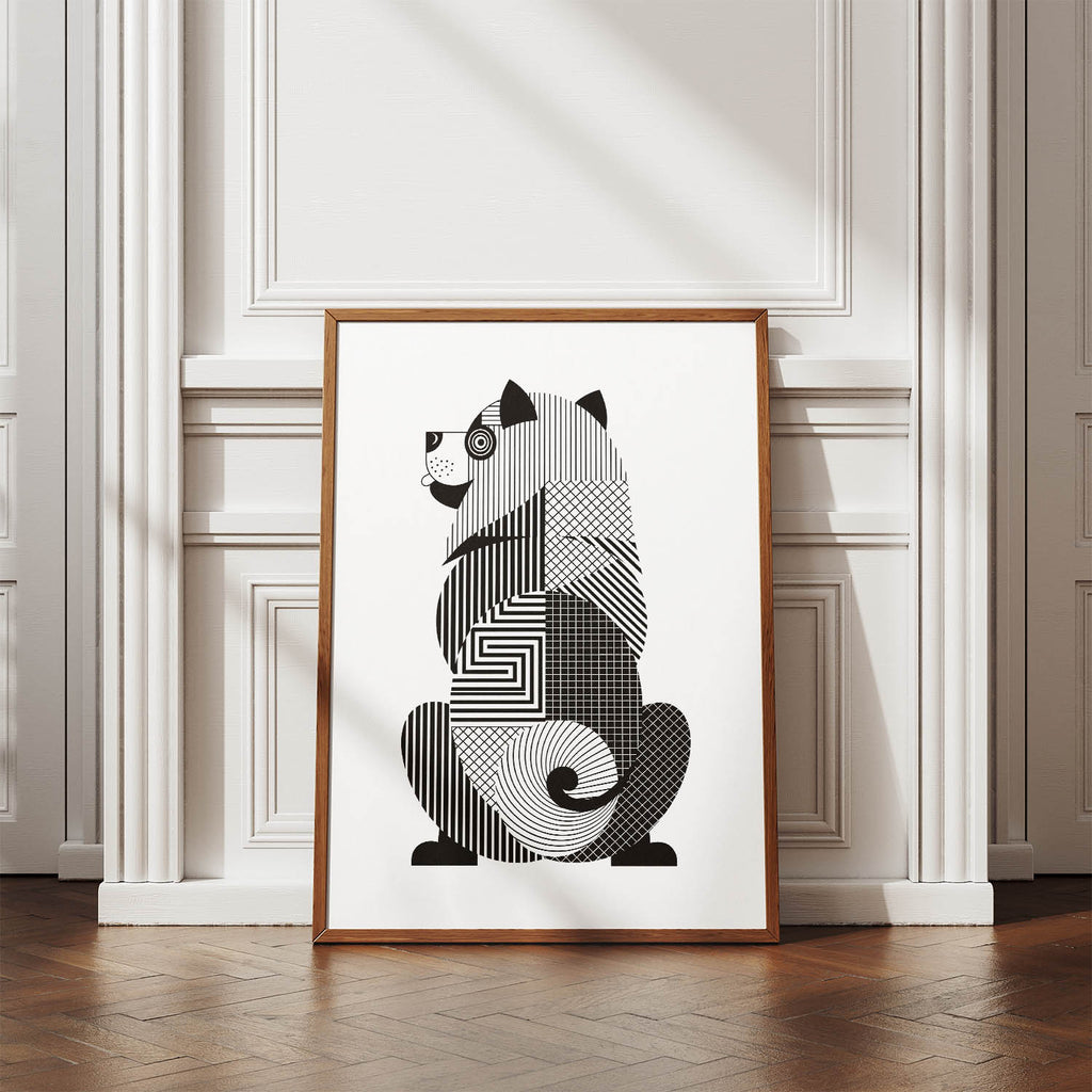 Chow Chow Geometric Line Art mockup