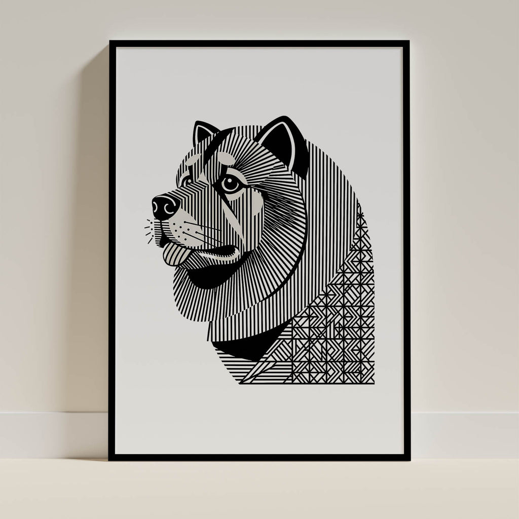 Chow Chow Geometric Line Art mockup