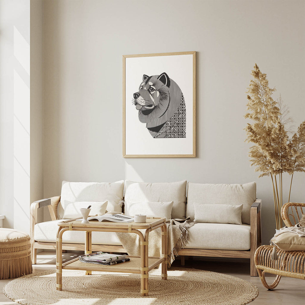 Chow Chow Geometric Line Art mockup