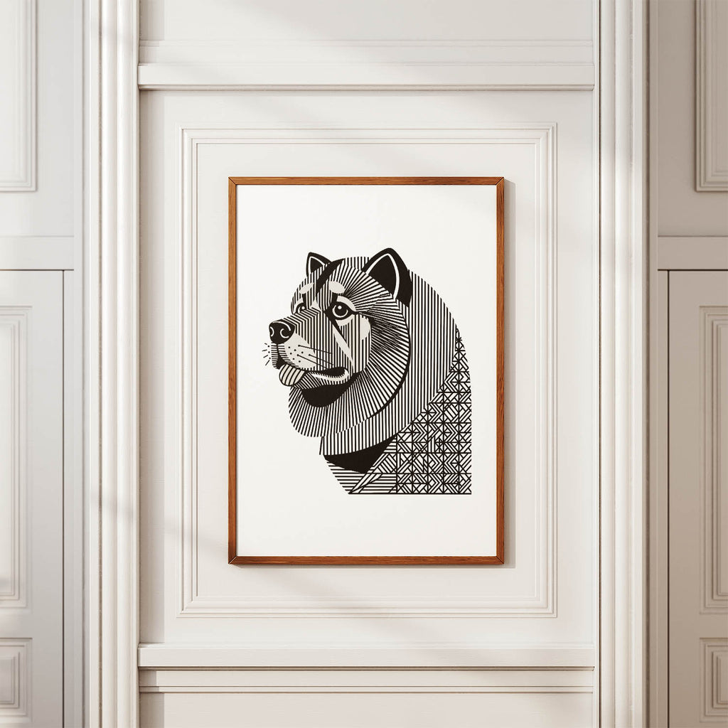 Chow Chow Geometric Line Art mockup