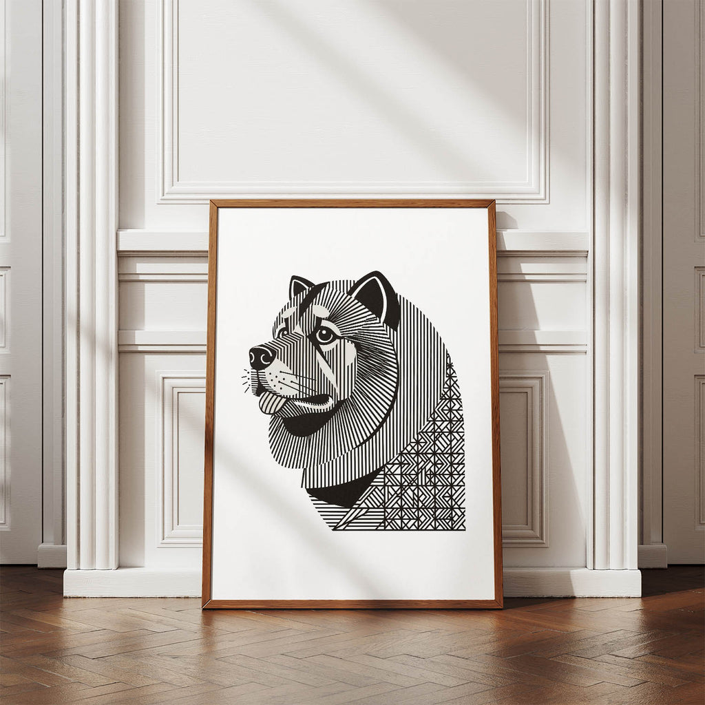 Chow Chow Geometric Line Art mockup