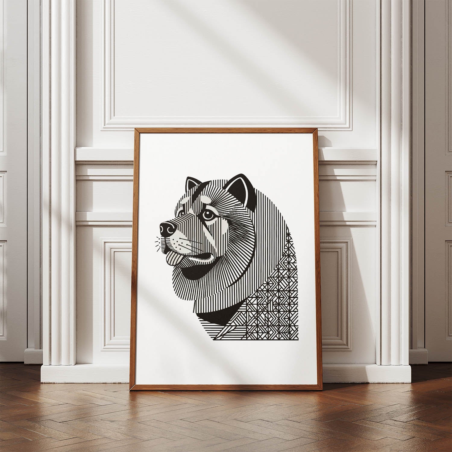 Chow Chow Geometric Line Art mockup