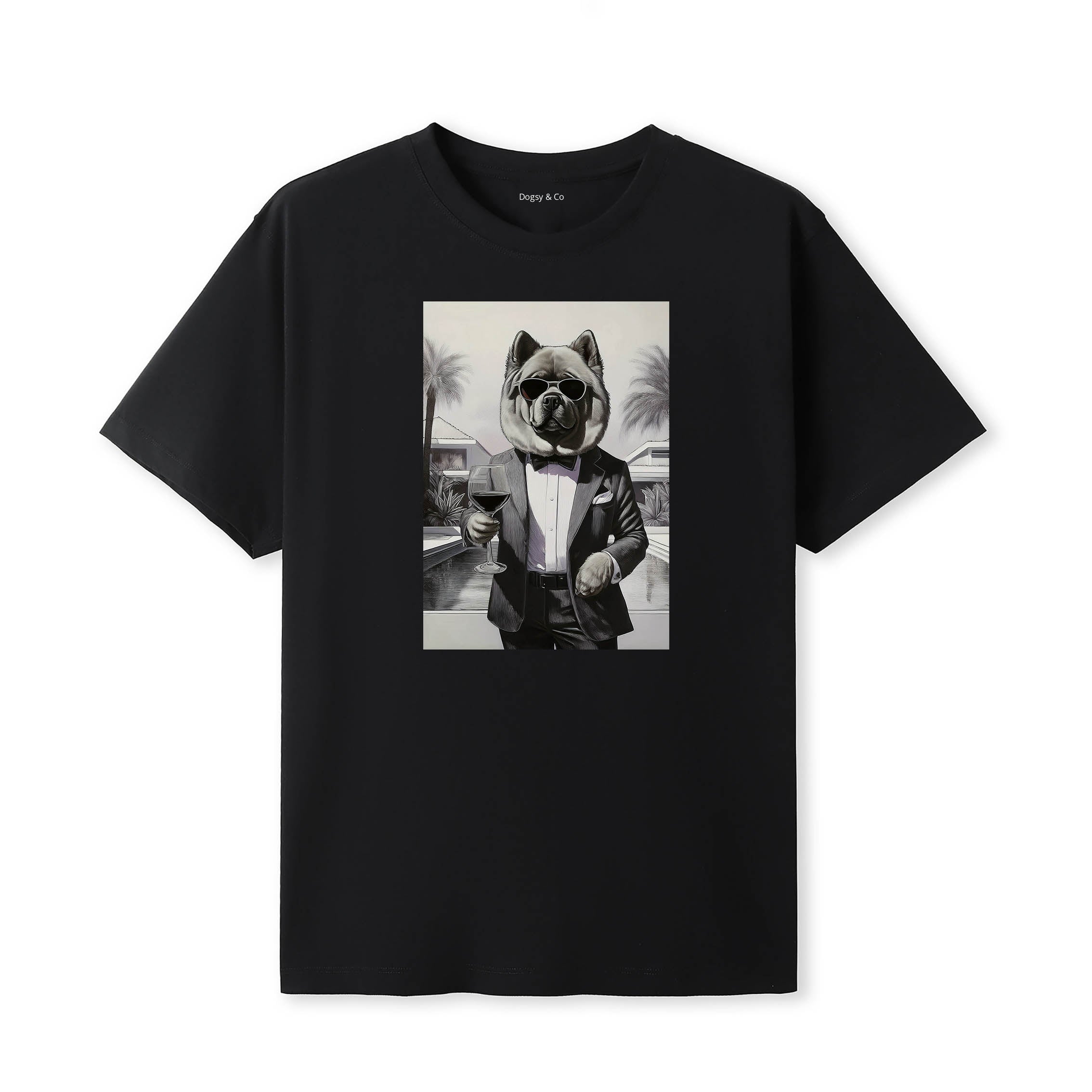Chow Chow distinguished gentleman dog t-shirt - black