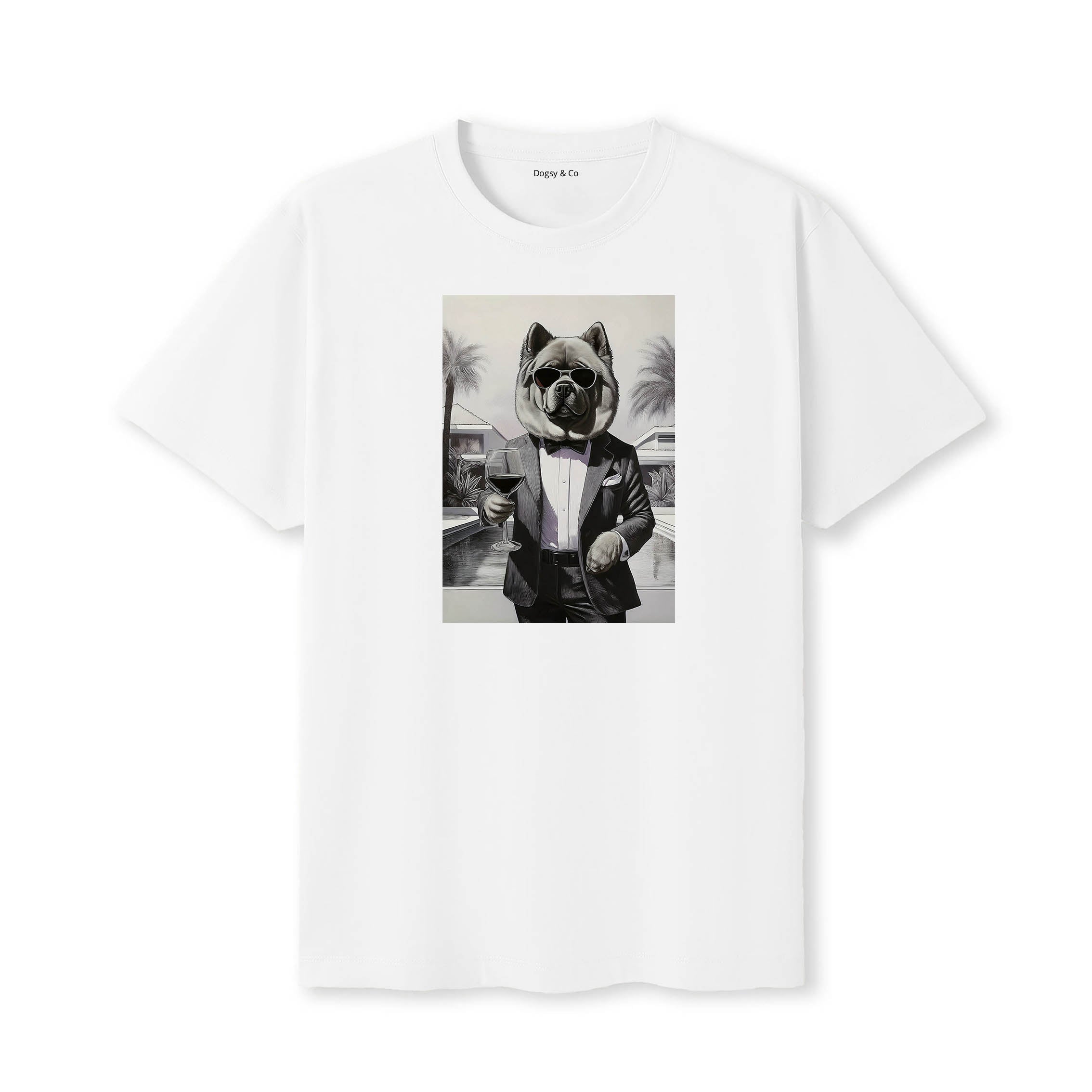 Chow Chow distinguished gentleman dog t-shirt - white