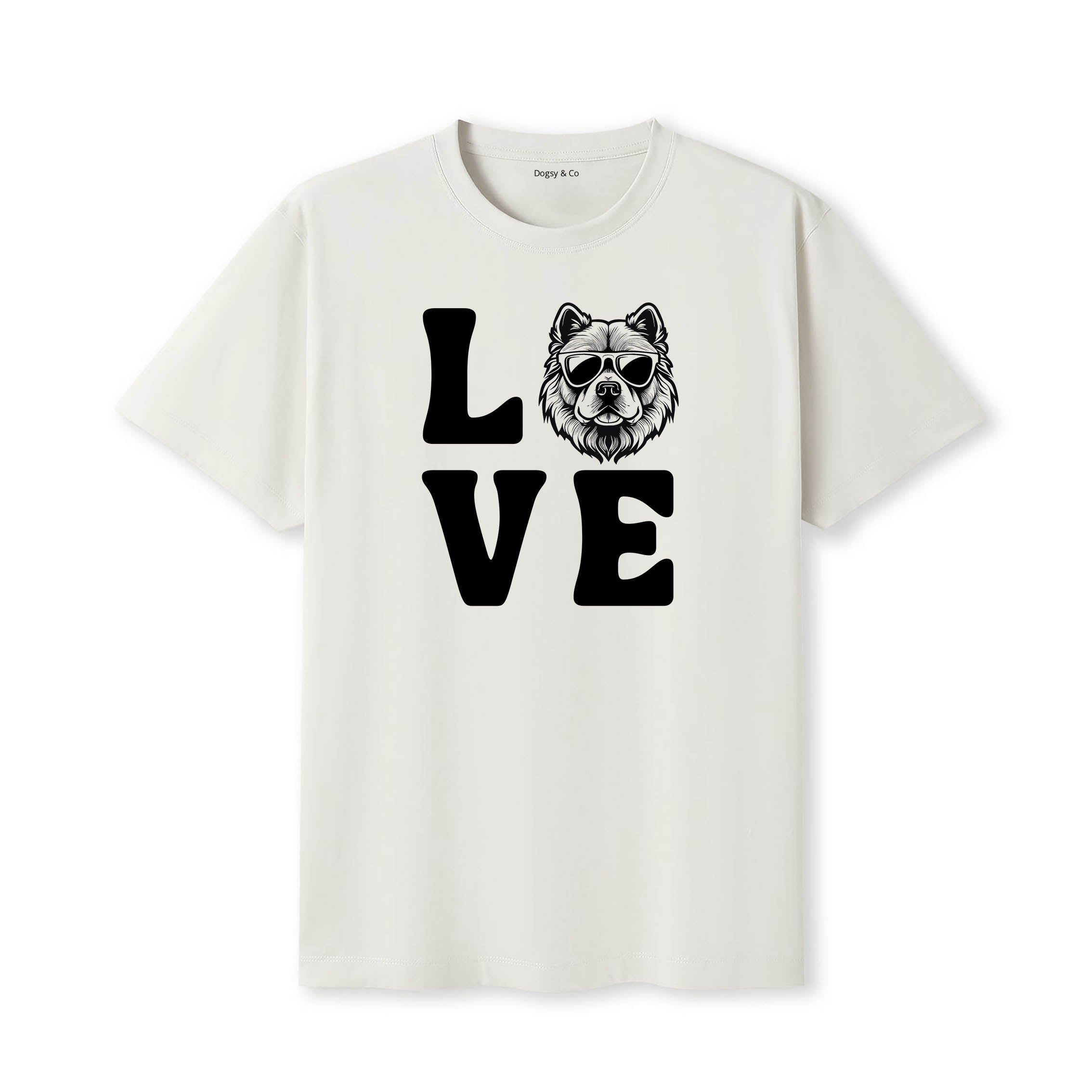 Chow Chow LOVE DOGS Tshirt - Natural