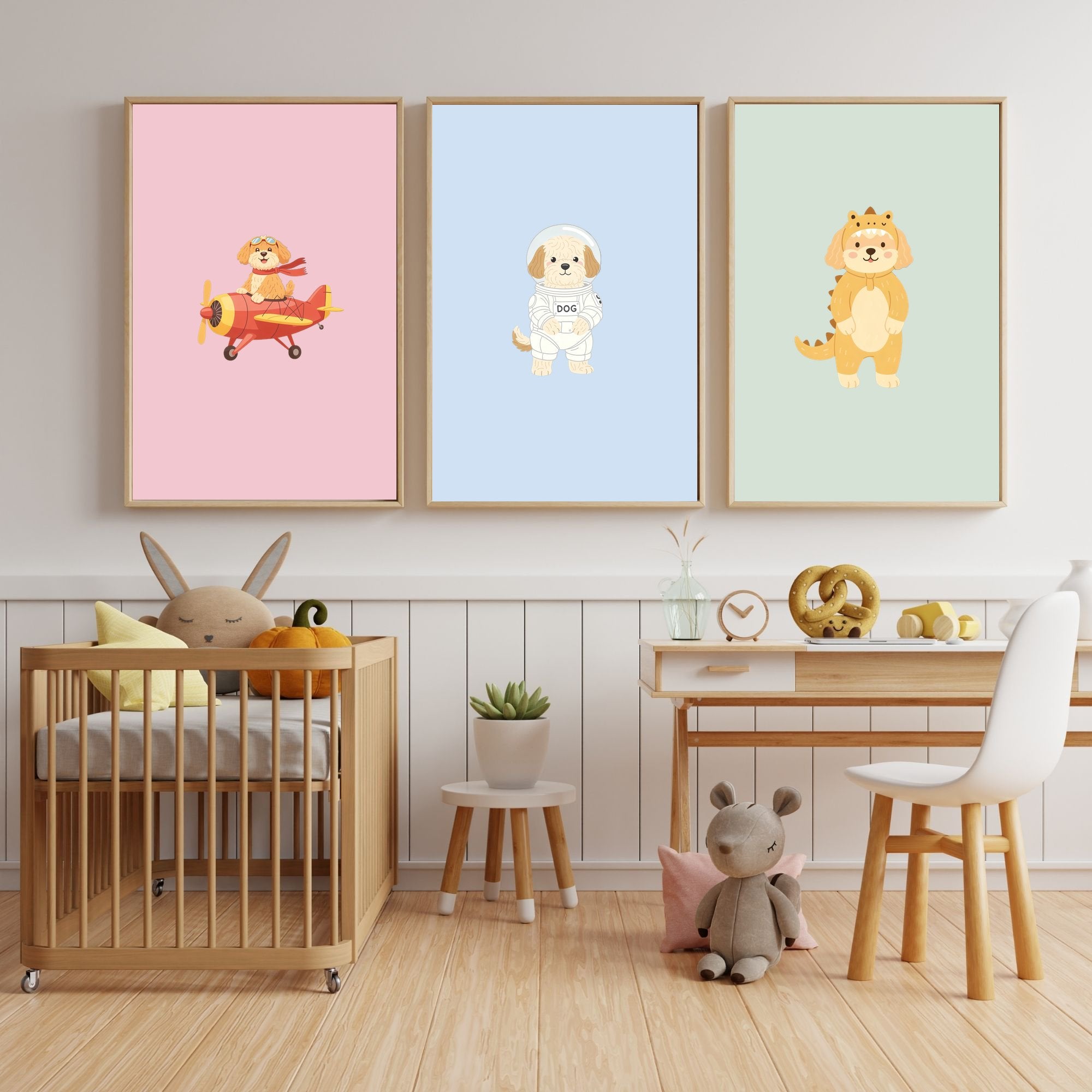 Cobberdog Kids Nursery Wall Art Print Bundle — 22 Dog Costume Designs, 5 Colours, 6 Print Sizes | Digital Download