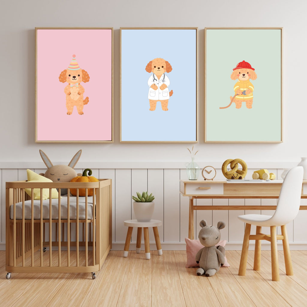 Cockapoo Kids Nursery Wall Art Print Bundle — 22 Dog Costume Designs, 5 Colours, 6 Print Sizes | Digital Download