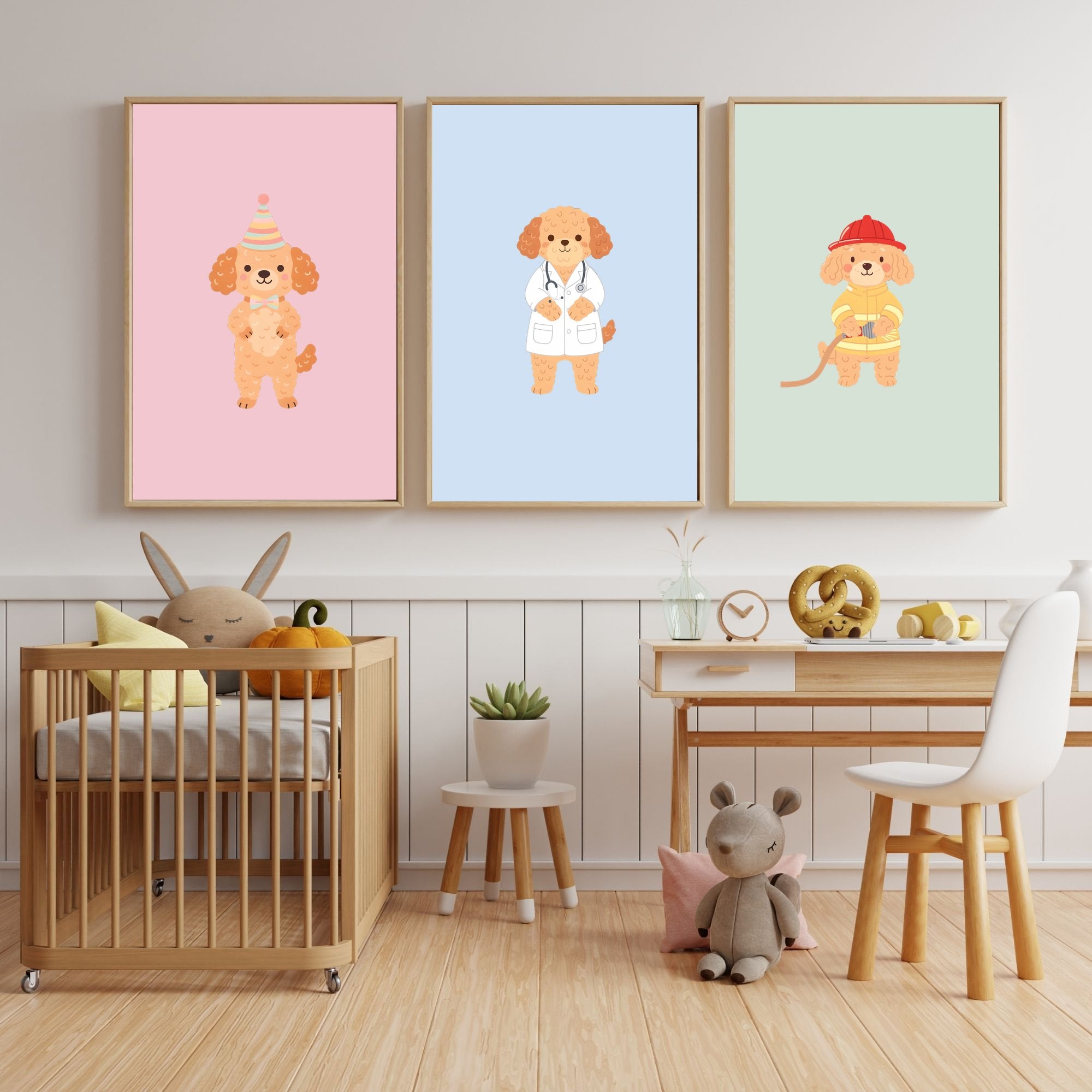 Cockapoo Kids Nursery Wall Art Print Bundle — 22 Dog Costume Designs, 5 Colours, 6 Print Sizes | Digital Download