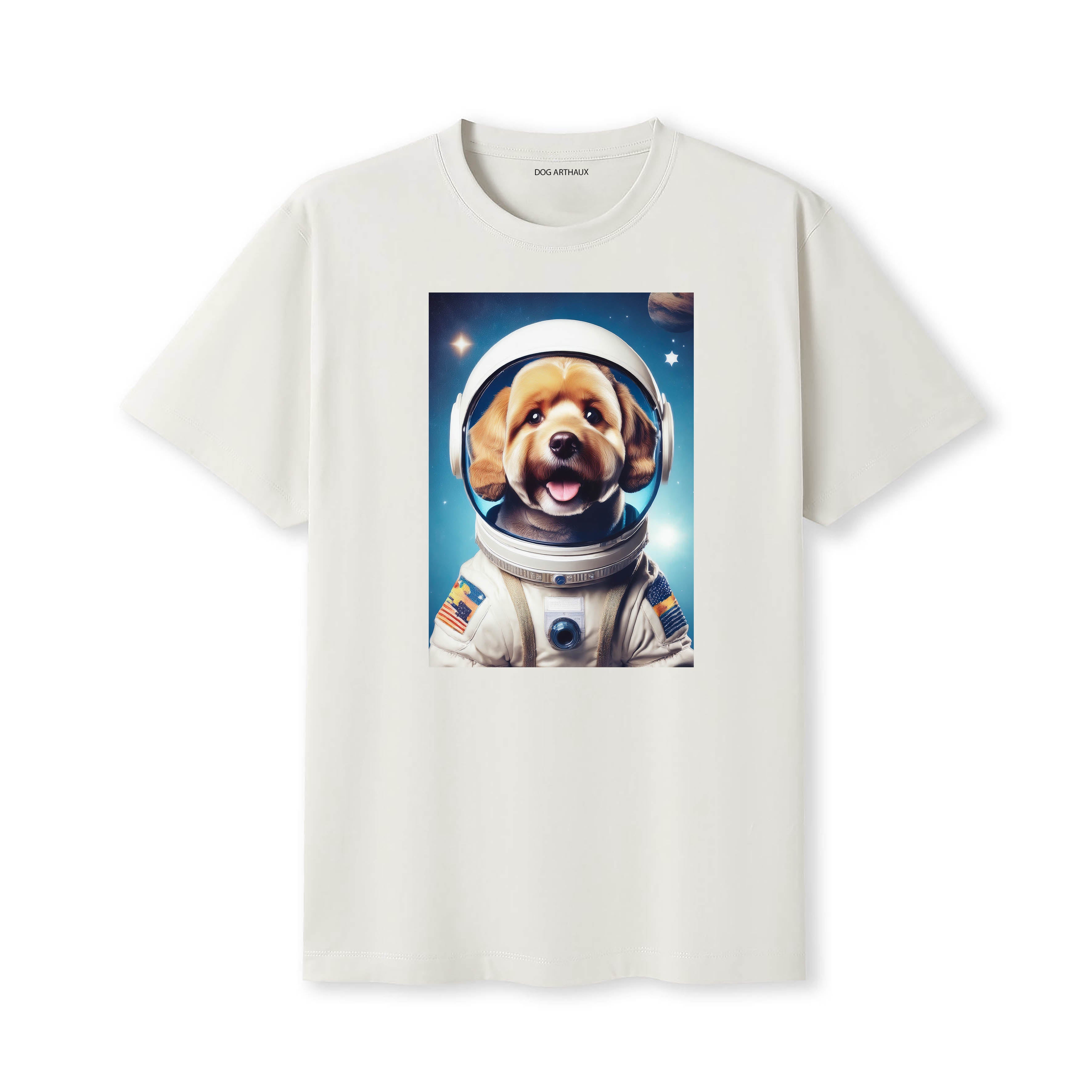 Cockapoo Astronaut Dog T-shirt - Natural