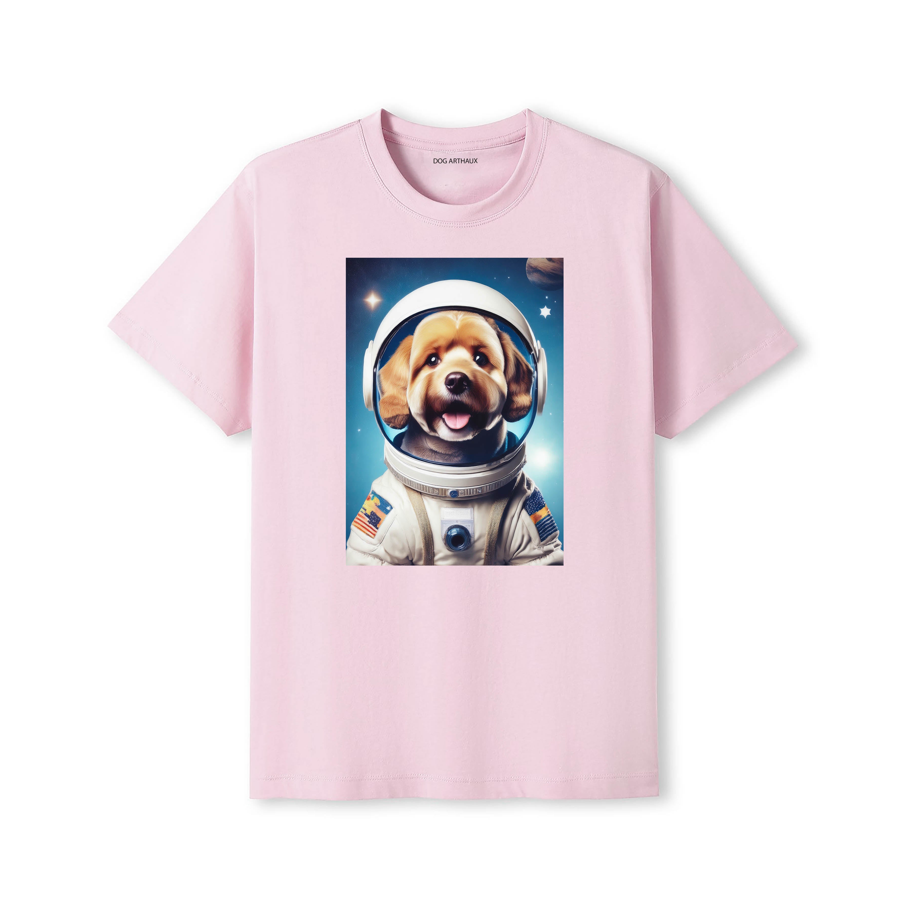 Cockapoo Astronaut Dog T-shirt - Pink