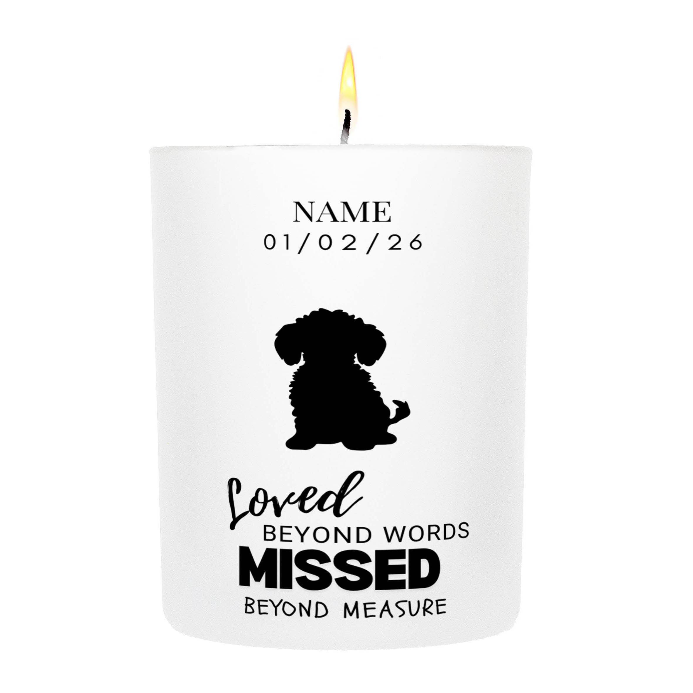 Cockapoo – Loved Beyond Words, Missed Beyond Measure Custom Candle