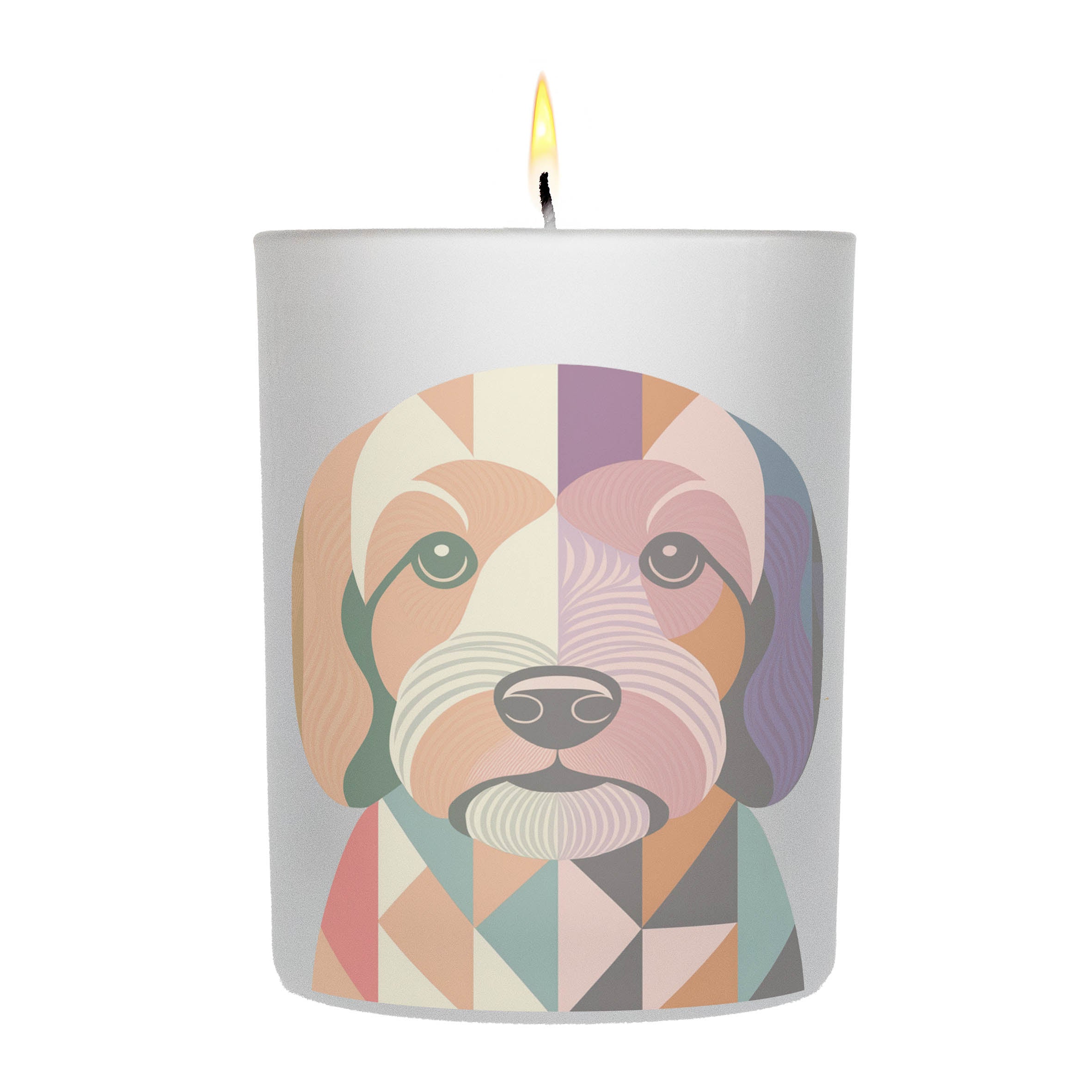 Cockapoo Graphic Retro Chic Frosted Candle