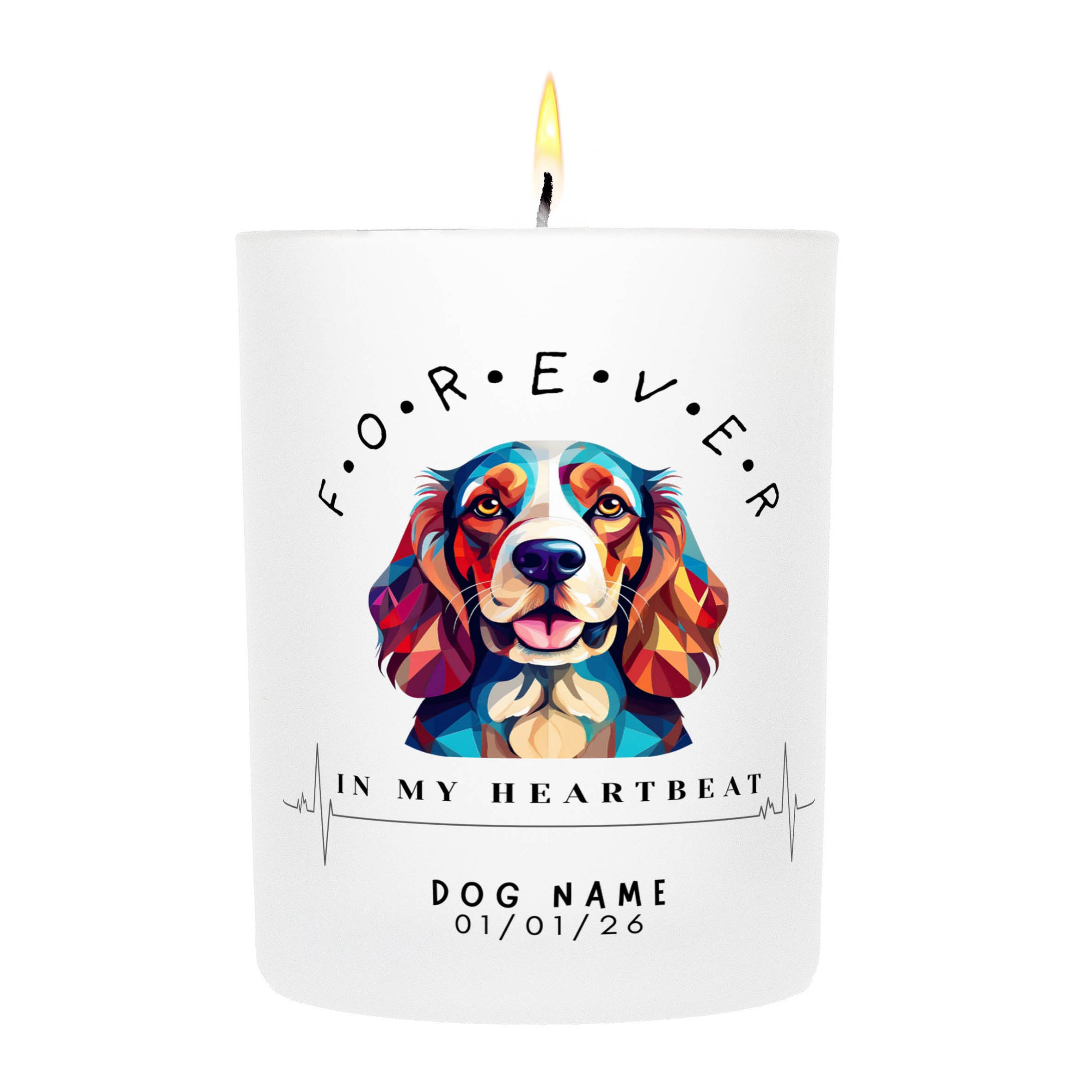 Cocker Spanial – Forever in My Heartbeat Custom Candle