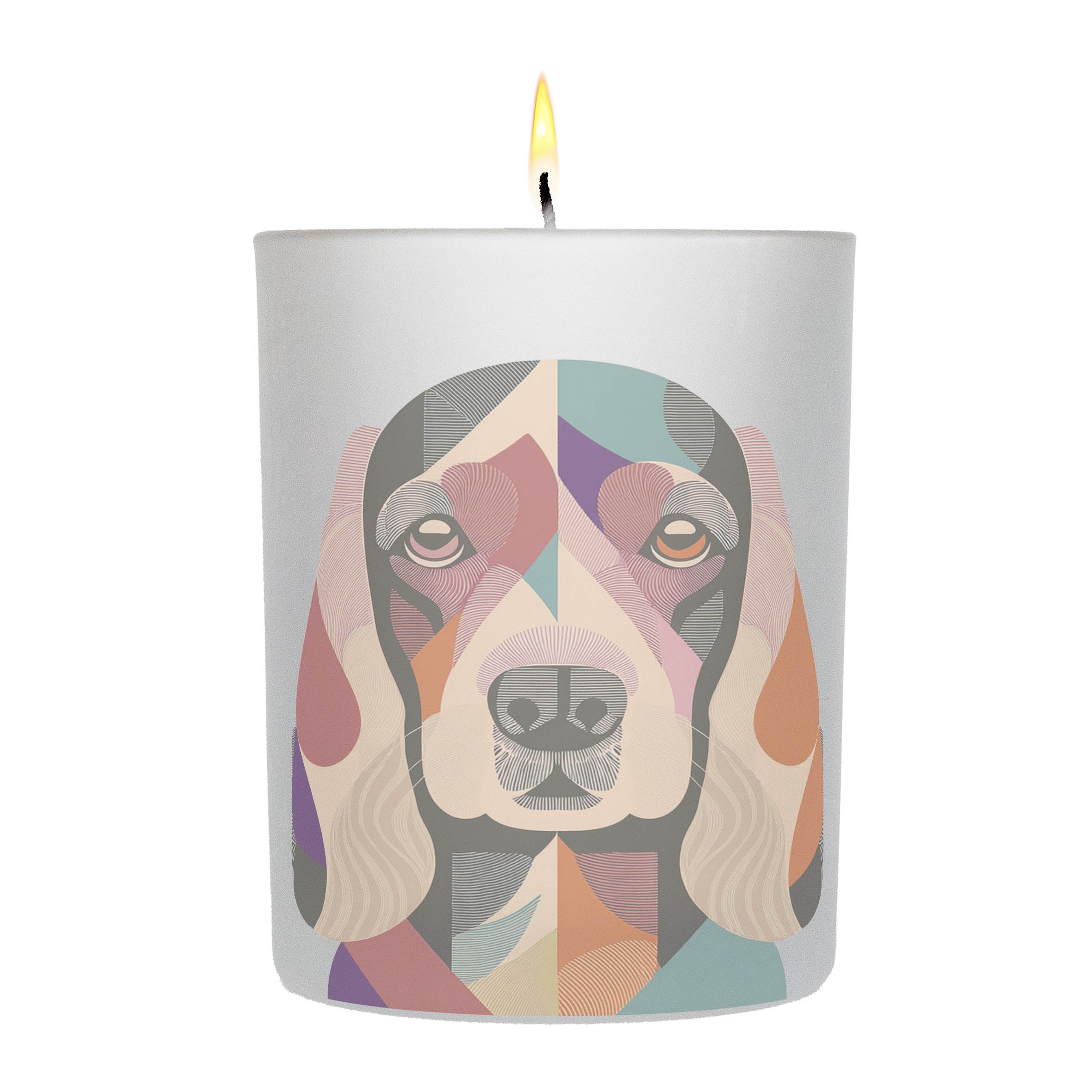 Cocker Spaniel Graphic Retro Chic Frosted Candle
