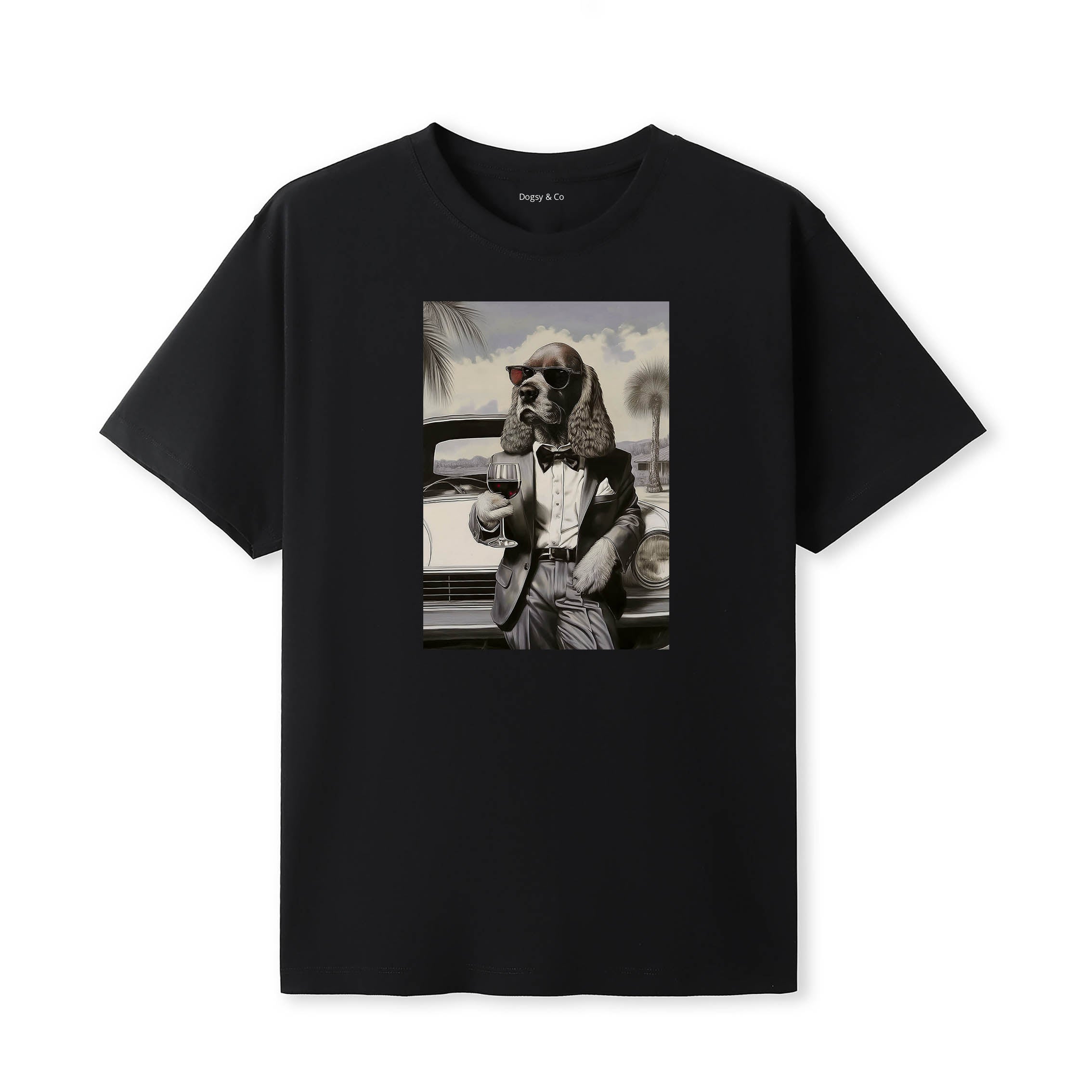 Cocker Spaniel distinguished gentleman dog t-shirt - black