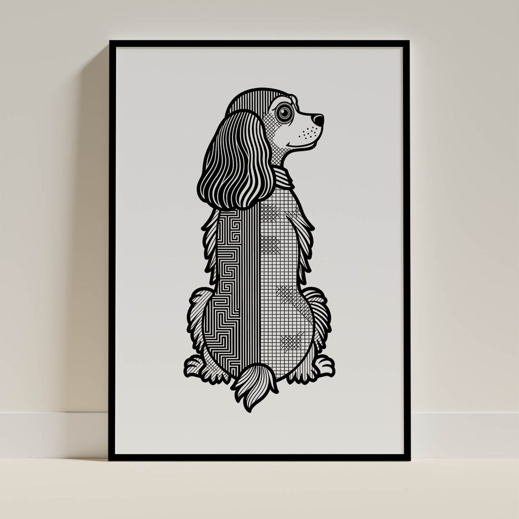 Cocker Spaniel Geometric Line Art mockup