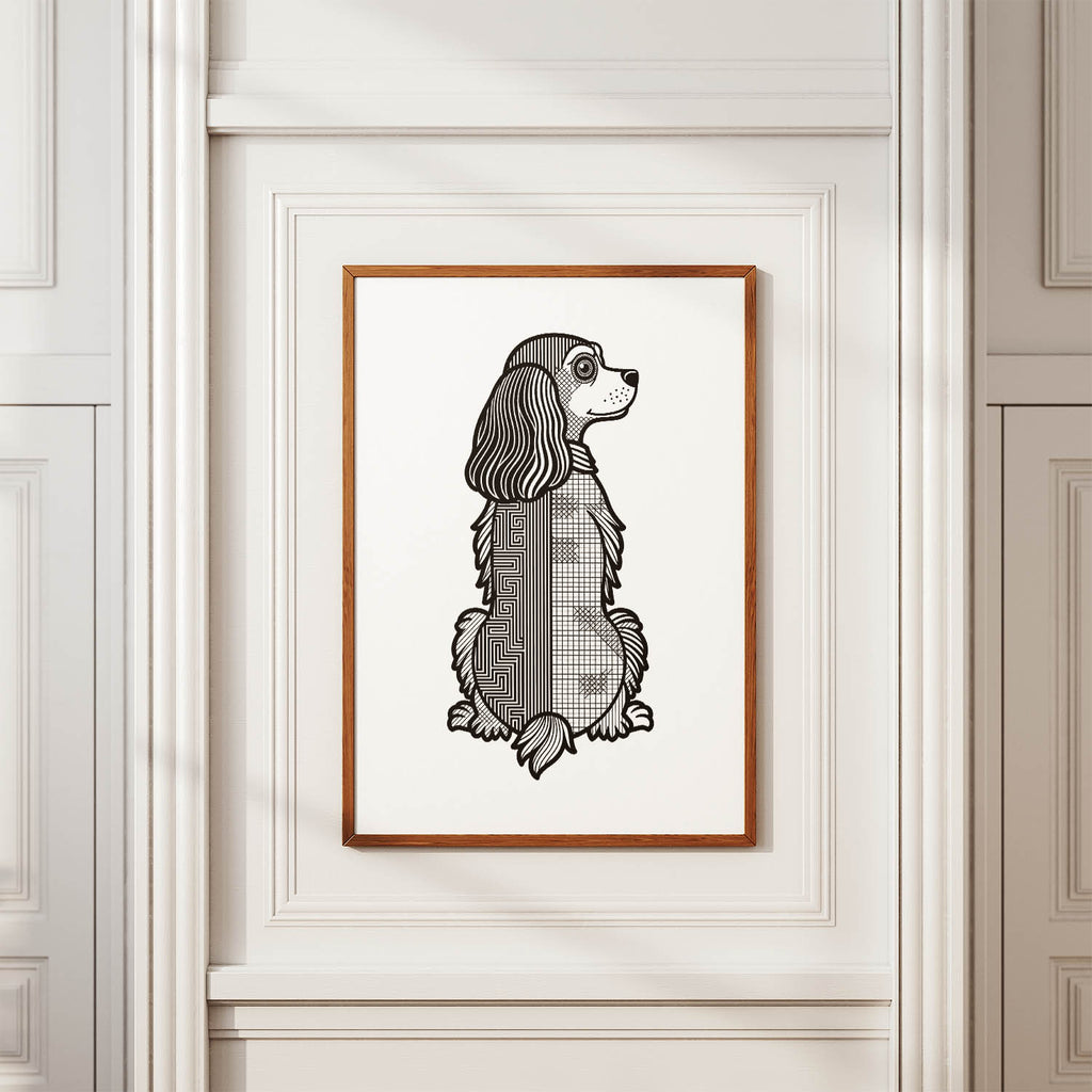 Cocker Spaniel Geometric Line Art mockup