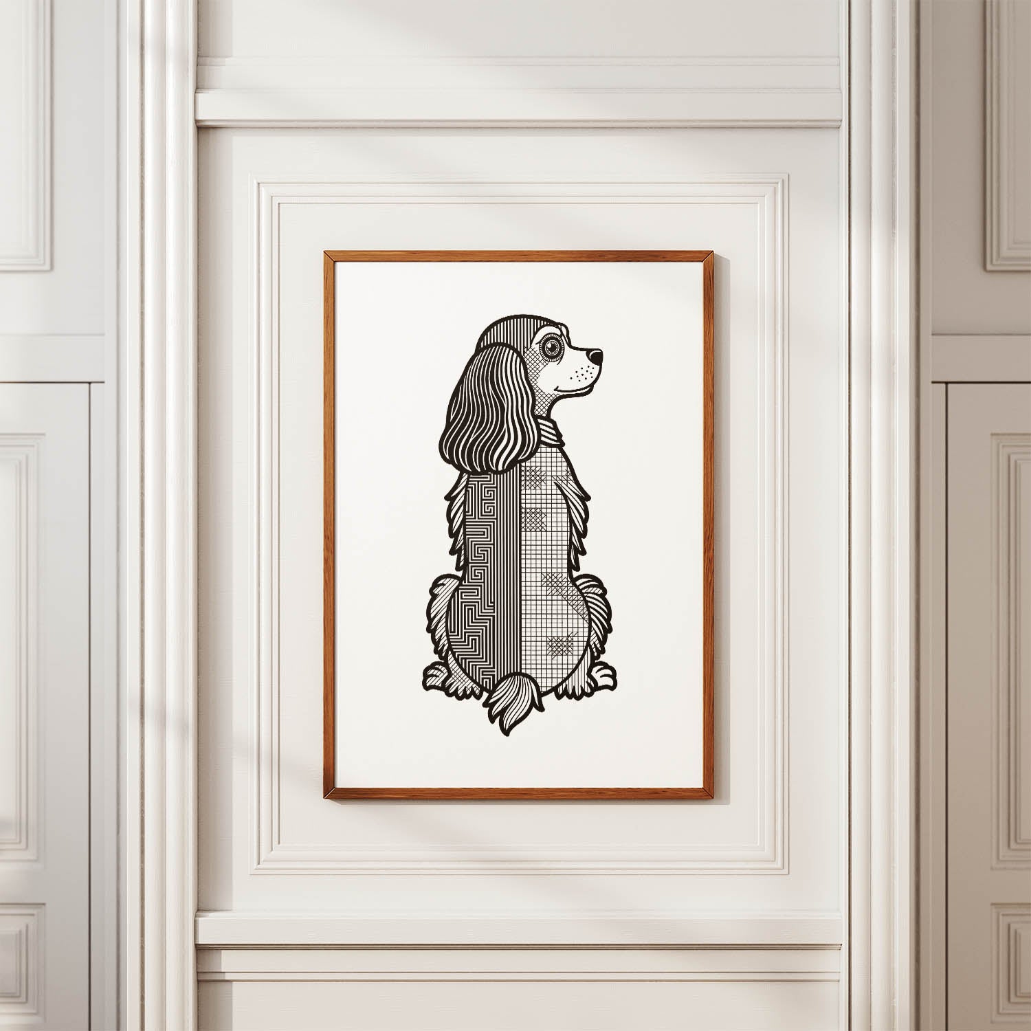 Cocker Spaniel Geometric Line Art mockup