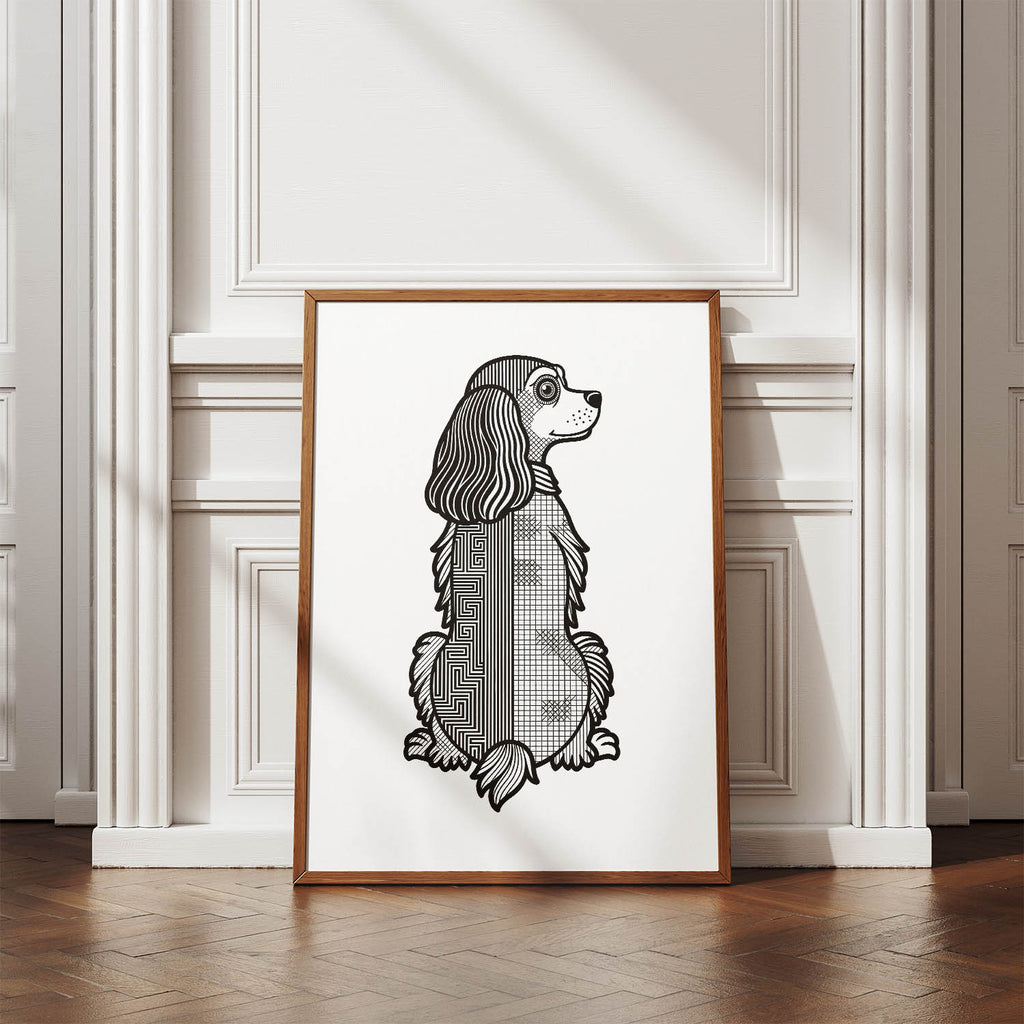 Cocker Spaniel Geometric Line Art mockup