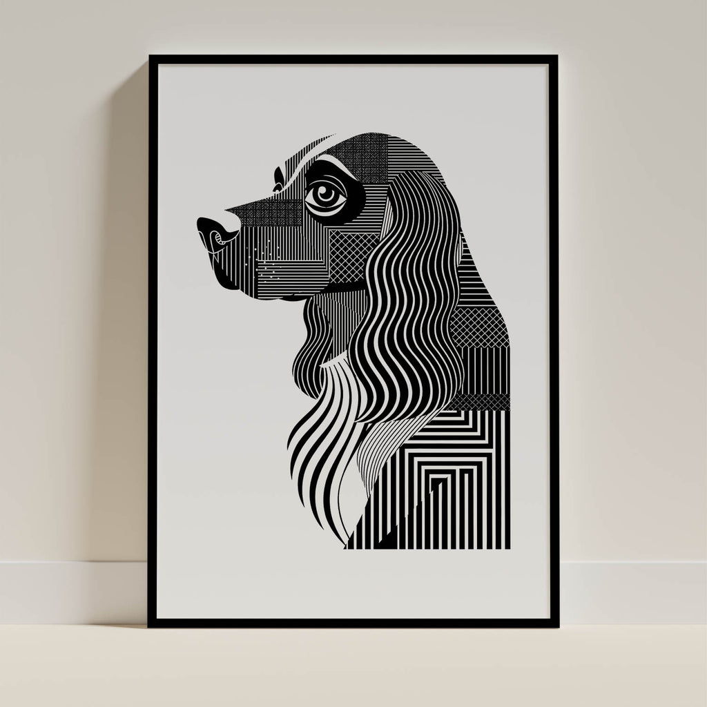Cocker Spaniel Geometric Line Art mockup