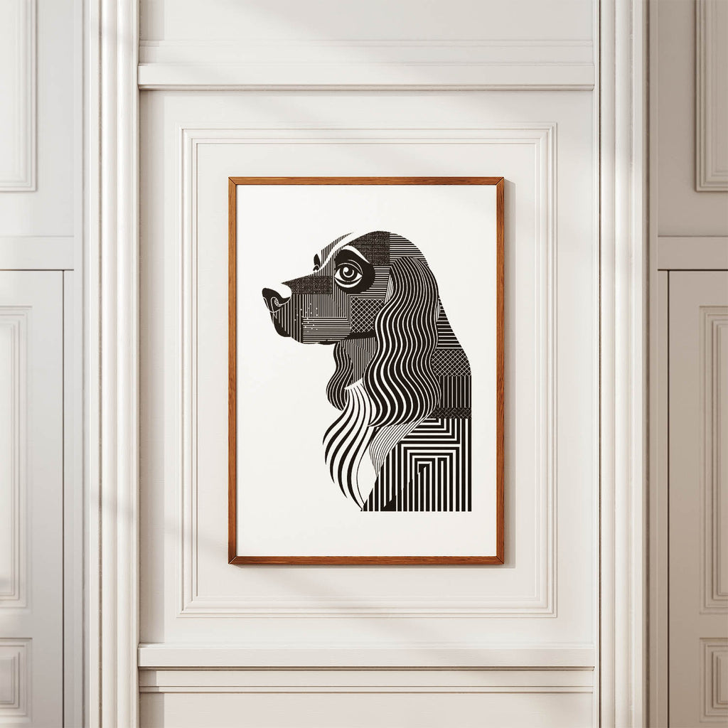 Cocker Spaniel Geometric Line Art mockup