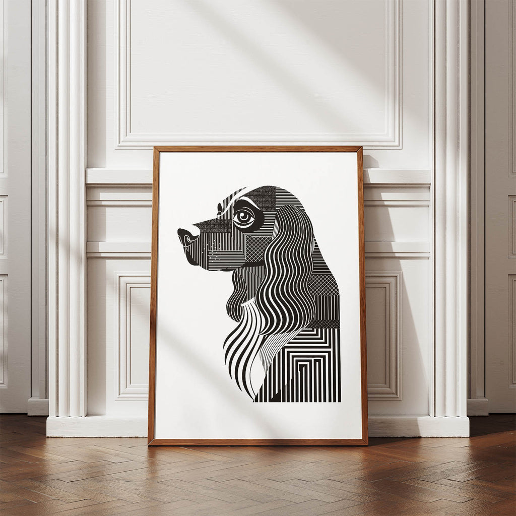 Cocker Spaniel Geometric Line Art mockup