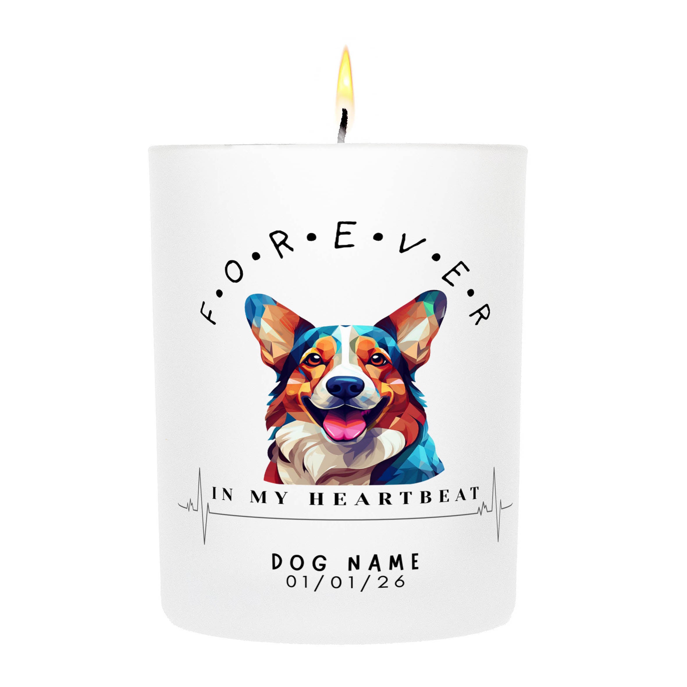 Corgi – Forever in My Heartbeat Custom Candle