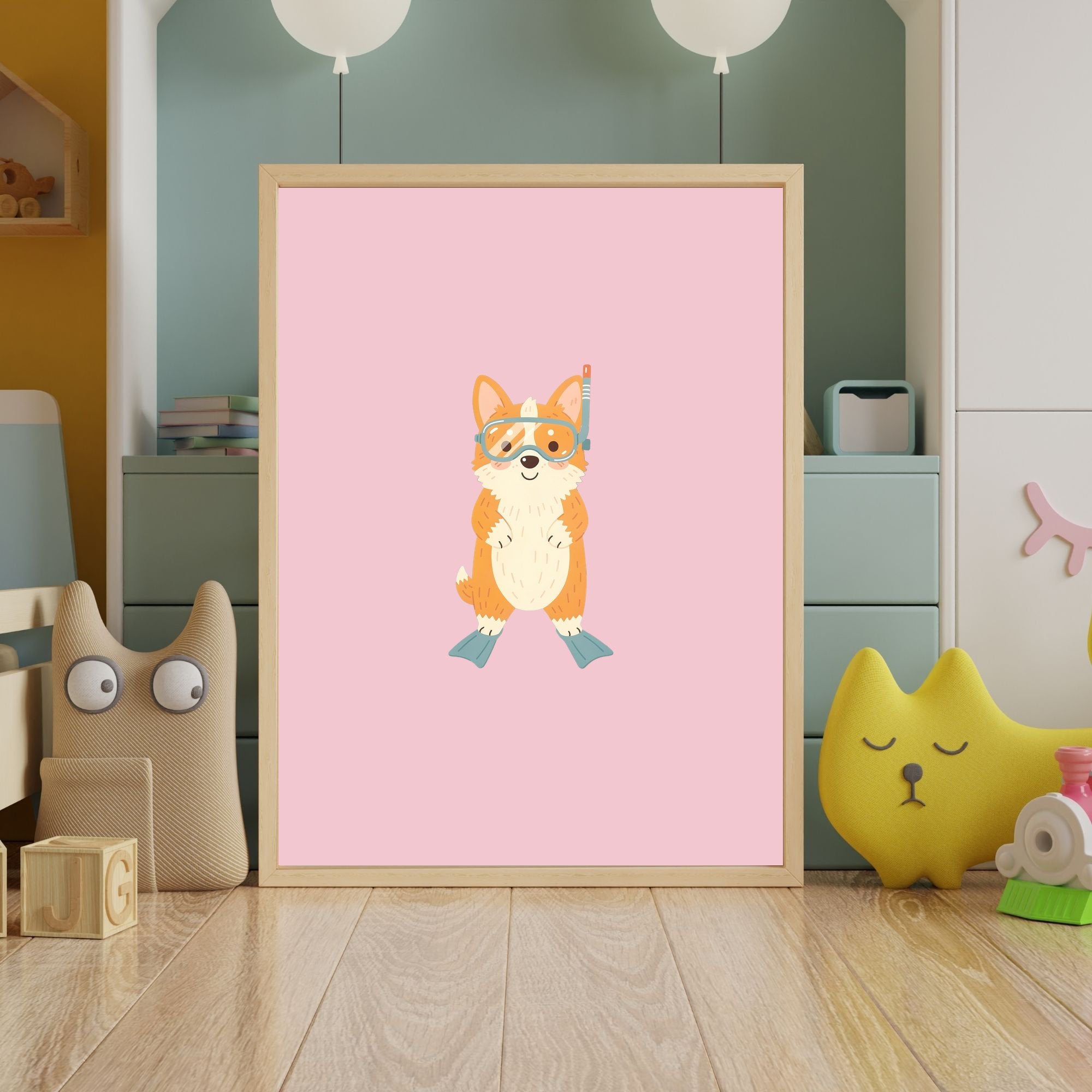 Corgi Kids Nursery Wall Art Print Bundle — 22 Dog Costume Designs, 5 Colours, 6 Print Sizes | Digital Download