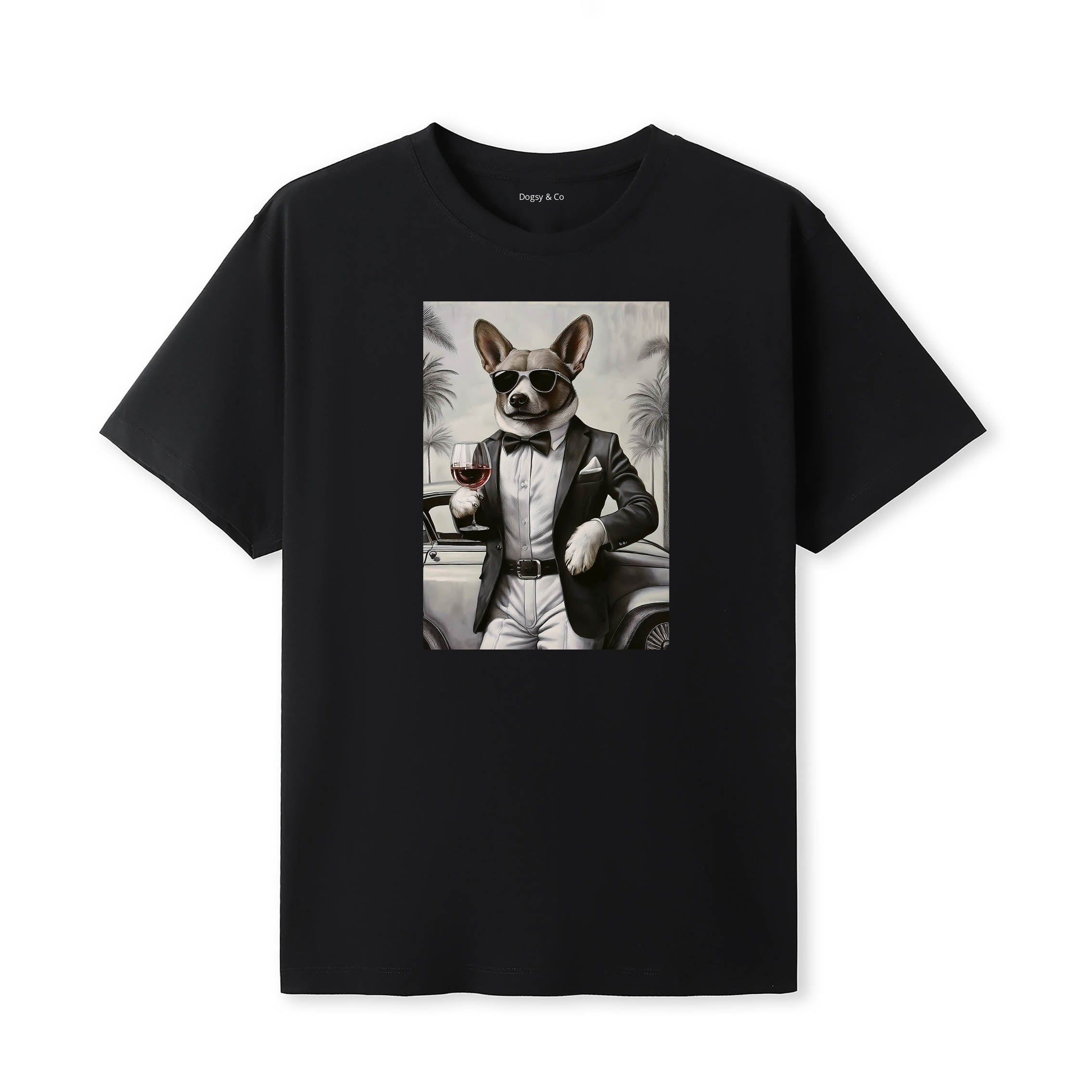 Corgi distinguished gentleman dog t-shirt - black