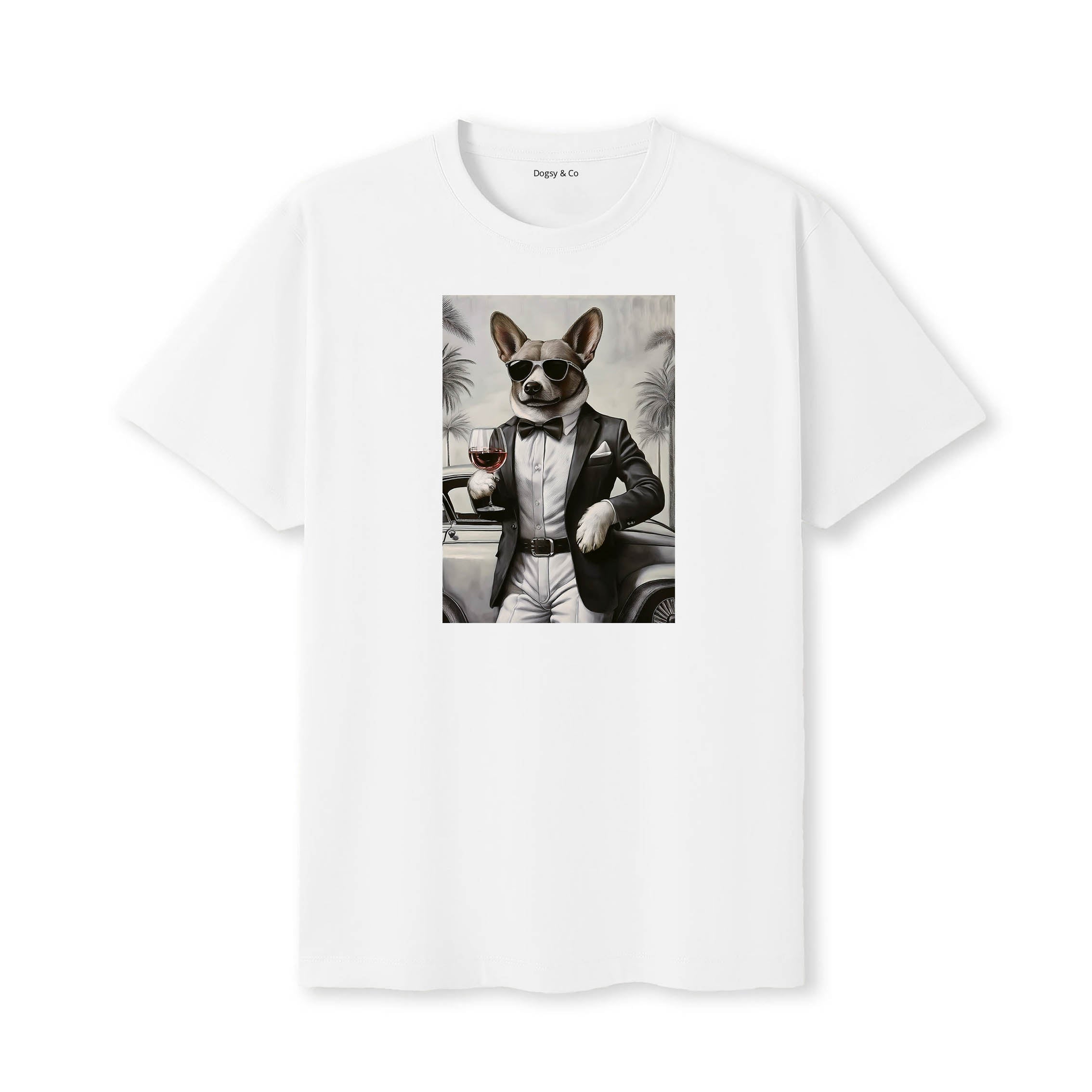 Corgi distinguished gentleman dog t-shirt - white