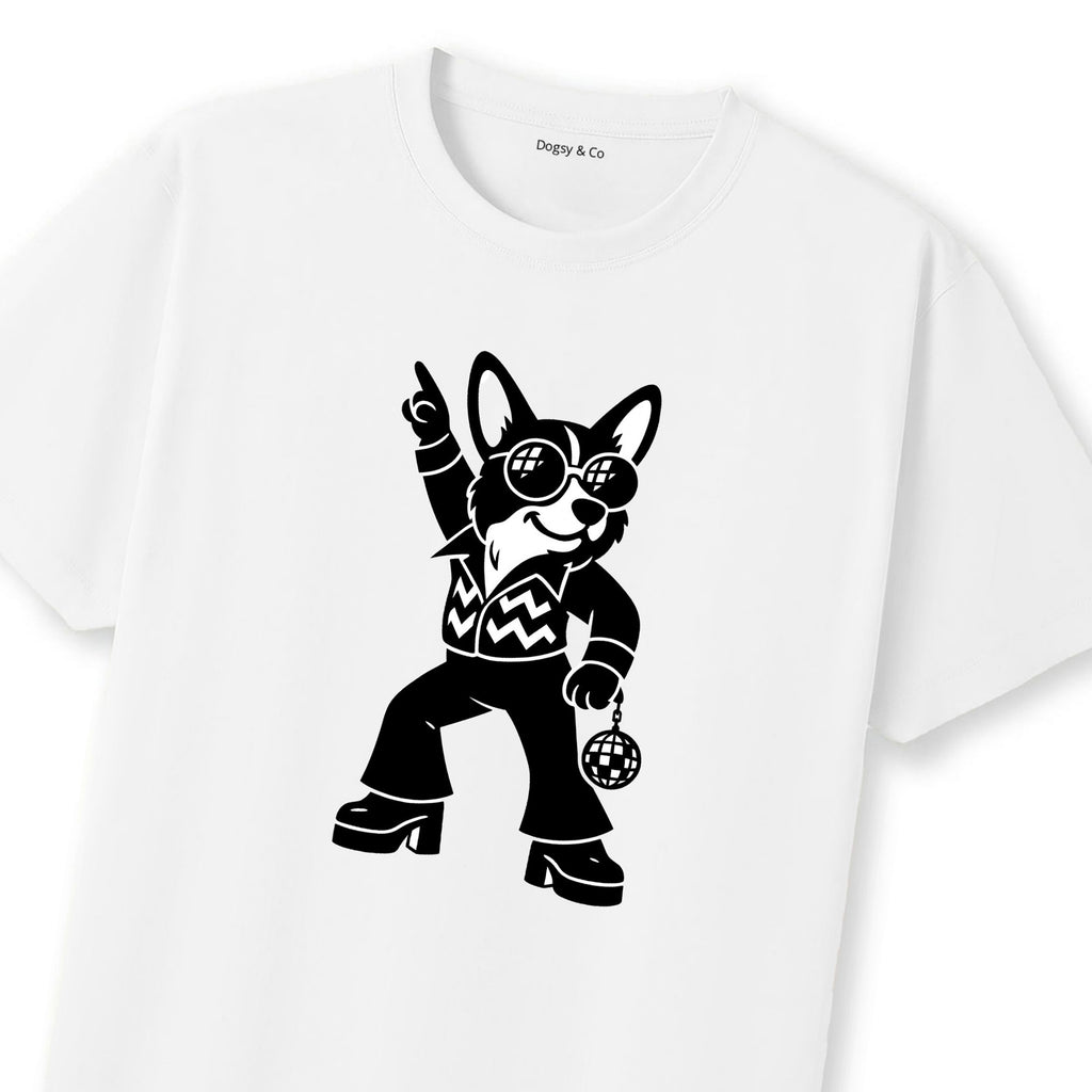 Corgi Disco Doggo T-Shirt | Dogsy & Co